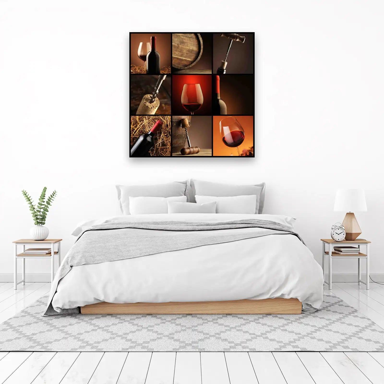 Elegant Red Wine & Barrel Collage Wall Art