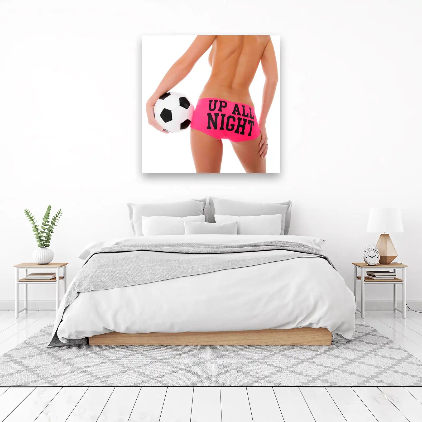 Bold Pink Soccer 'Up All Night' Wall Art