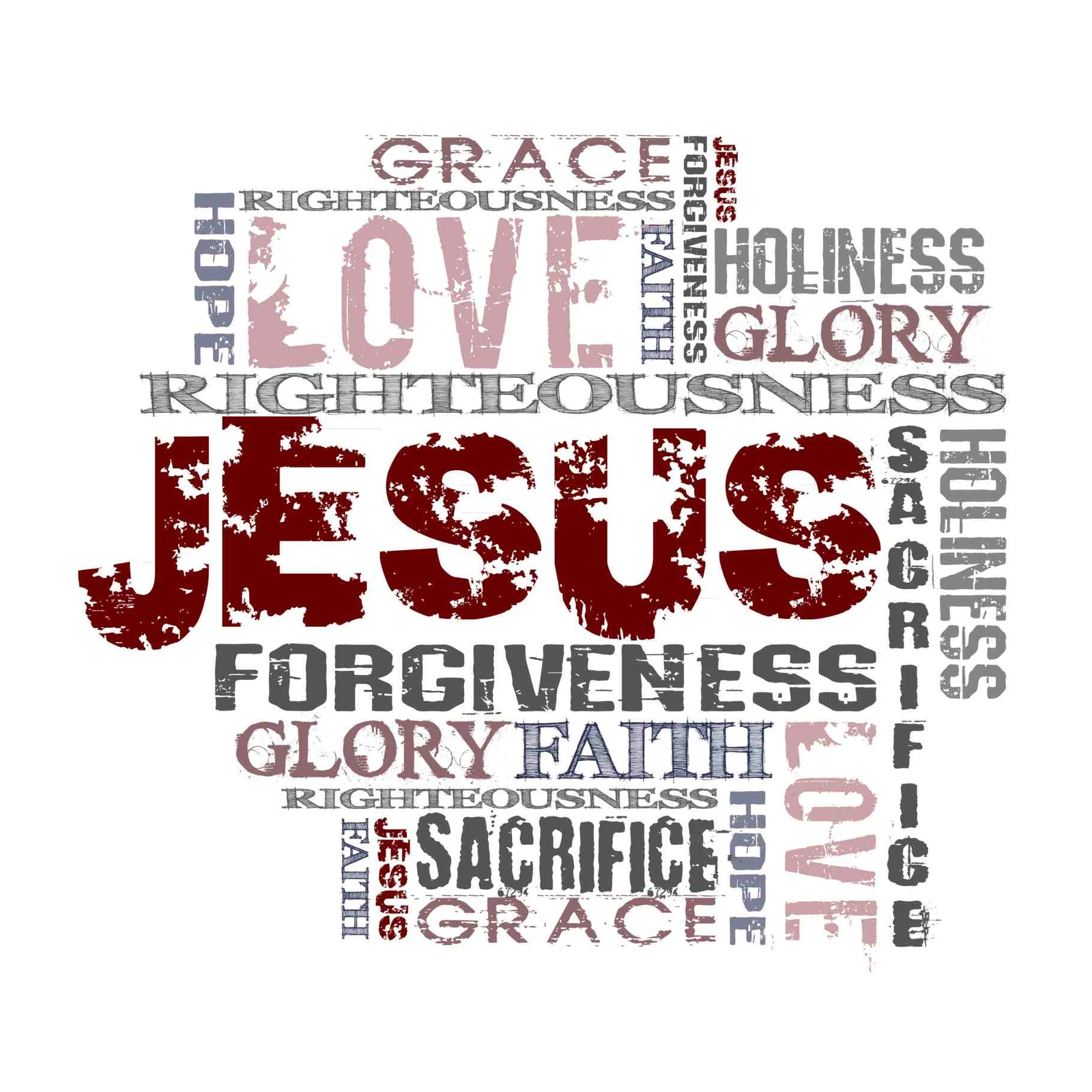 Jesus Word Cloud Christian Wall Art