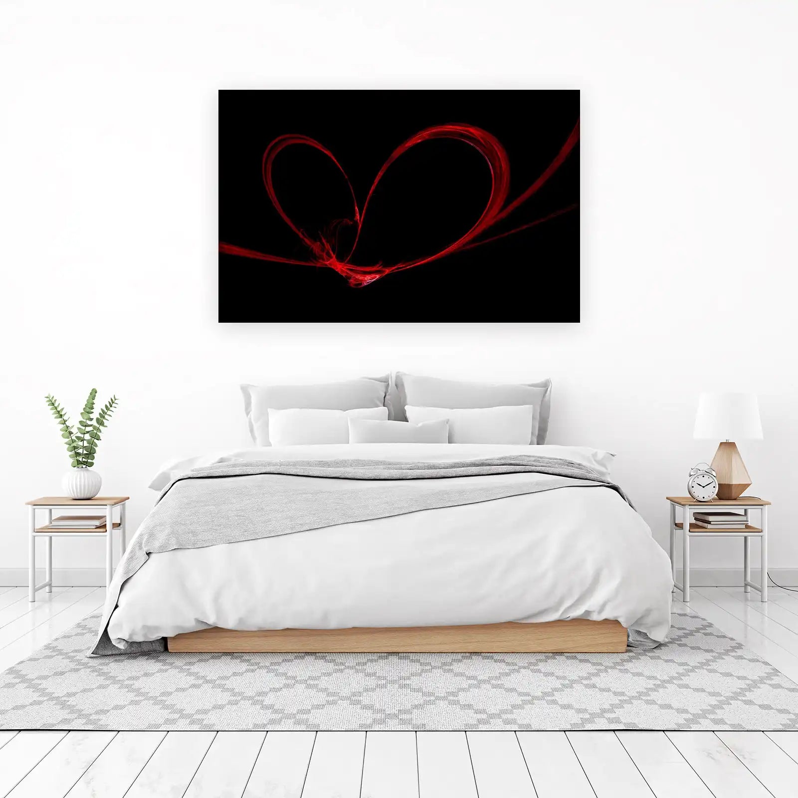 Abstract Red Heart Swirl Wall Art