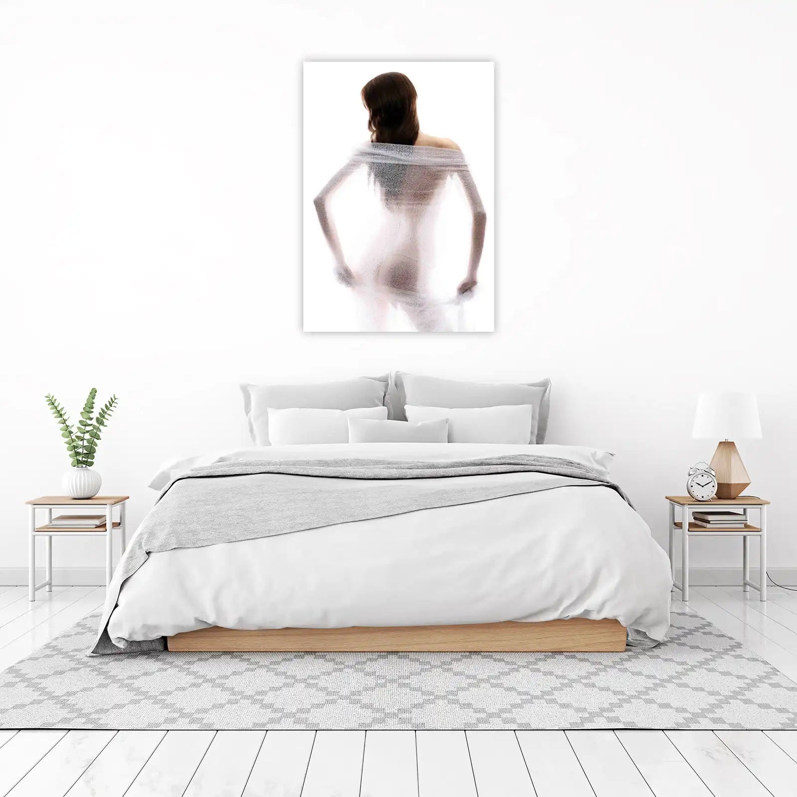 Ethereal Grace Woman Wrapped in Gauze Wall Art