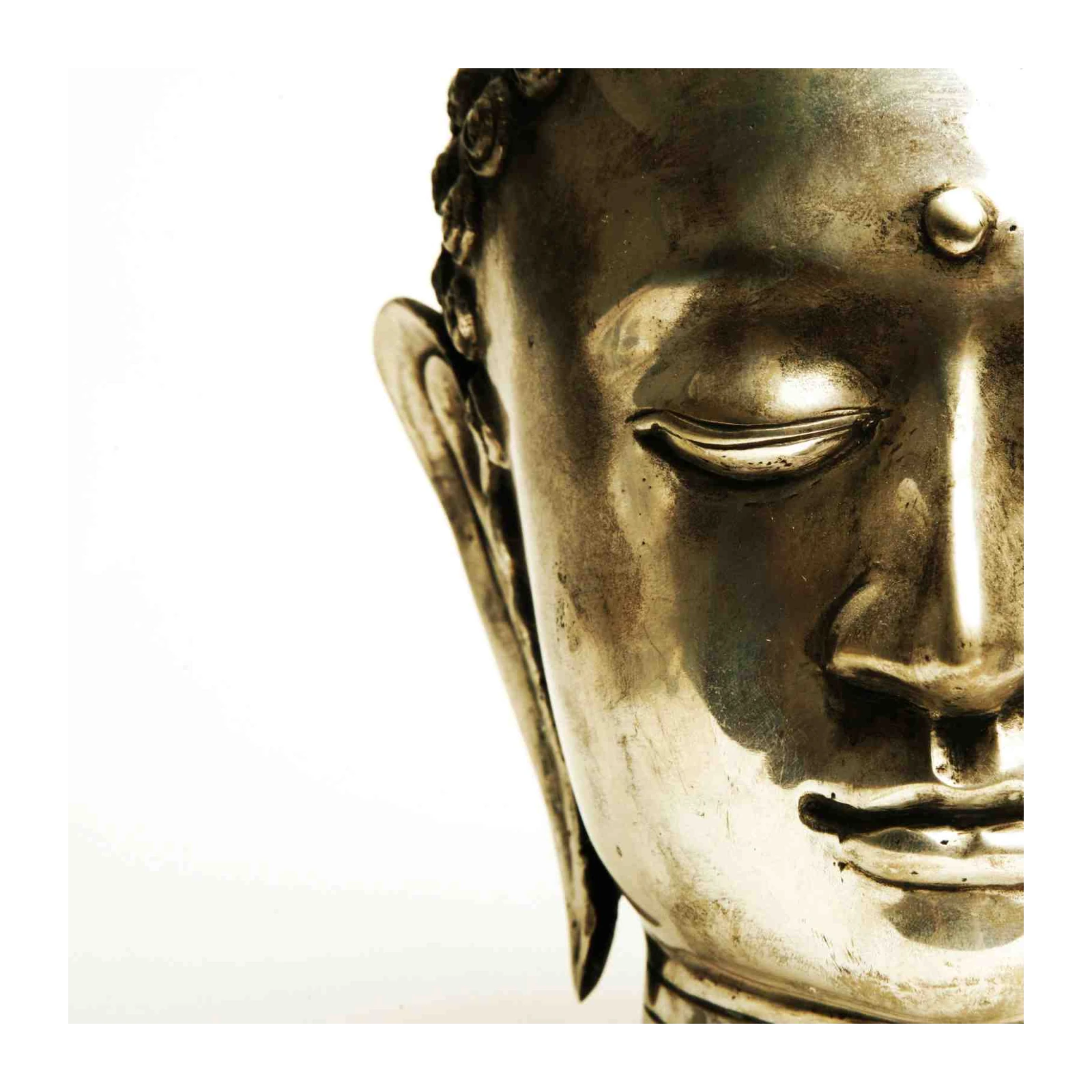 Serene Buddha Face Metallic Wall Art