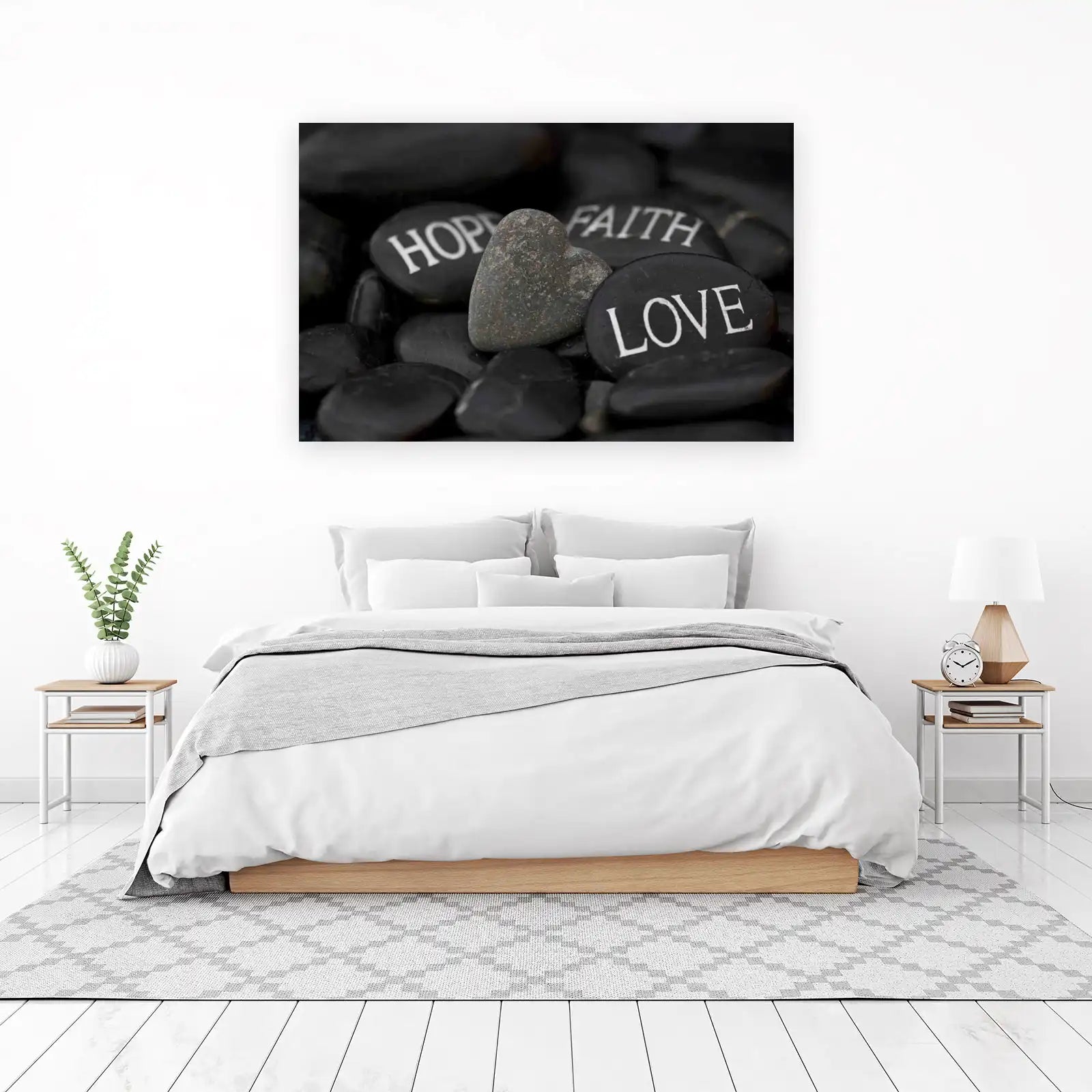 Inspirational Words Heart Stone Wall Art