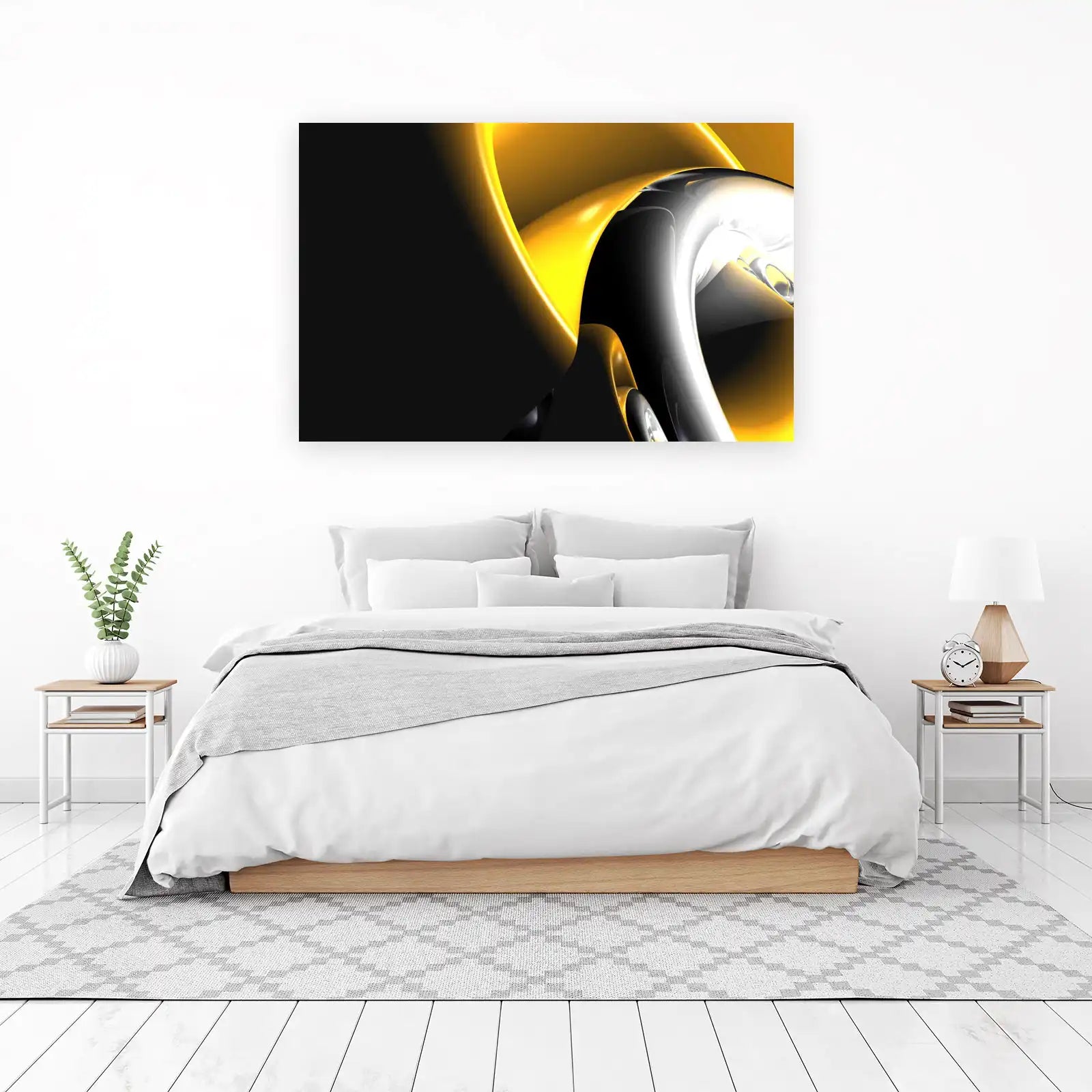 Abstract Gold & Chrome Flow Wall Art