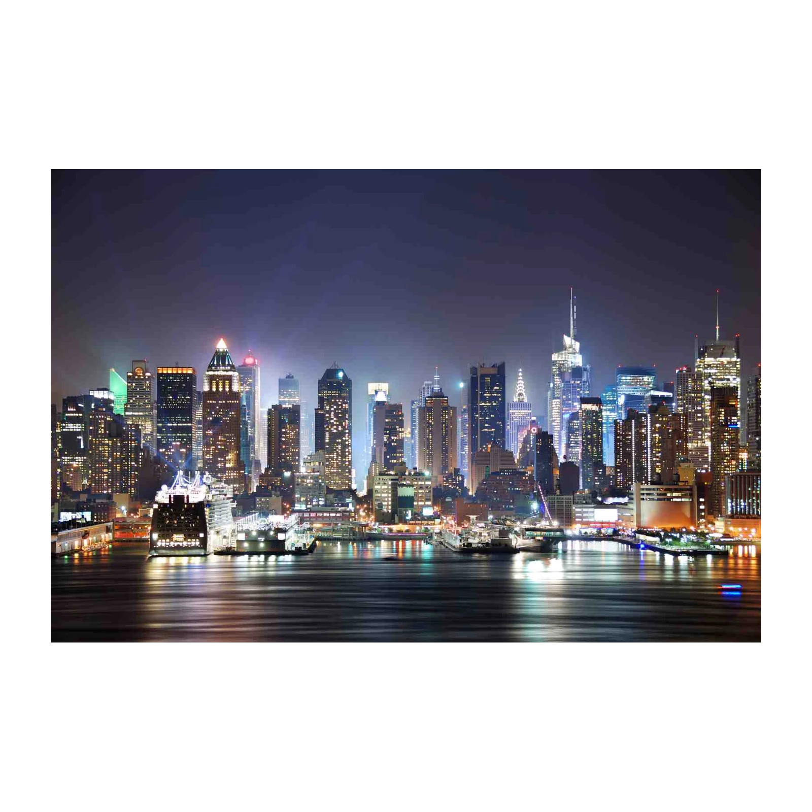 New York City Skyline at Night Wall Art