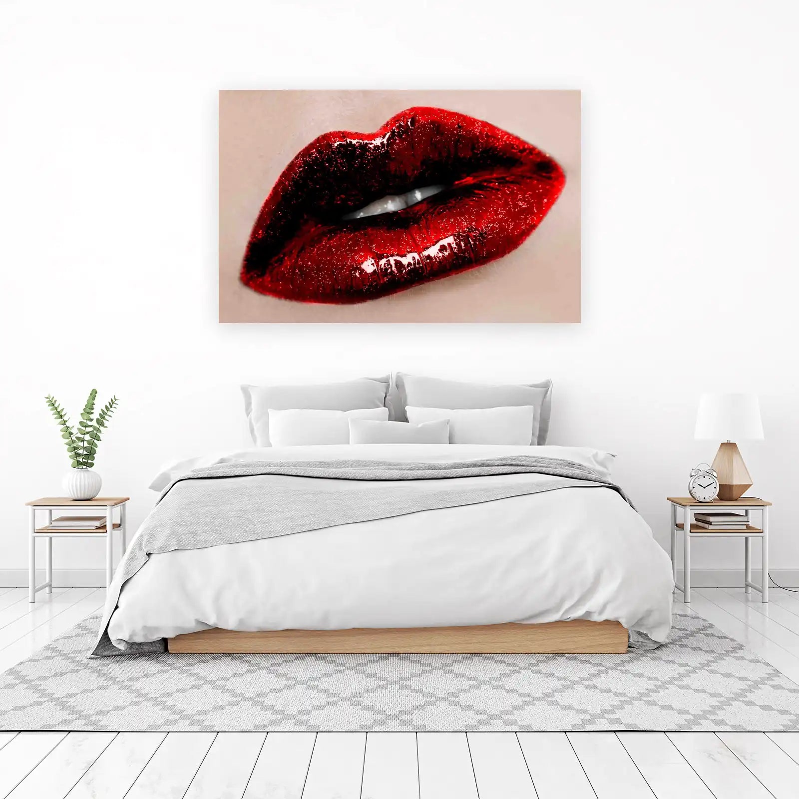 Sparkling Red Lips Glamour Wall Art