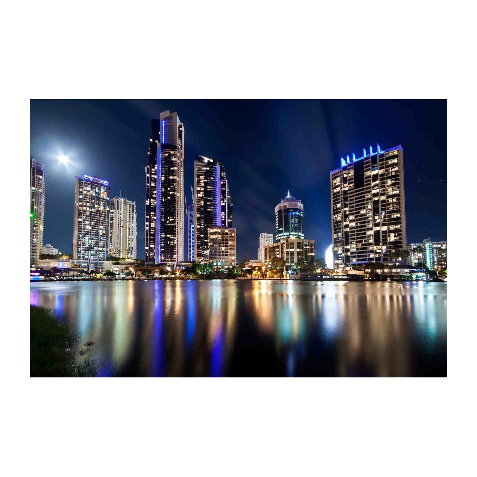 Cityscape Night View Wall Art