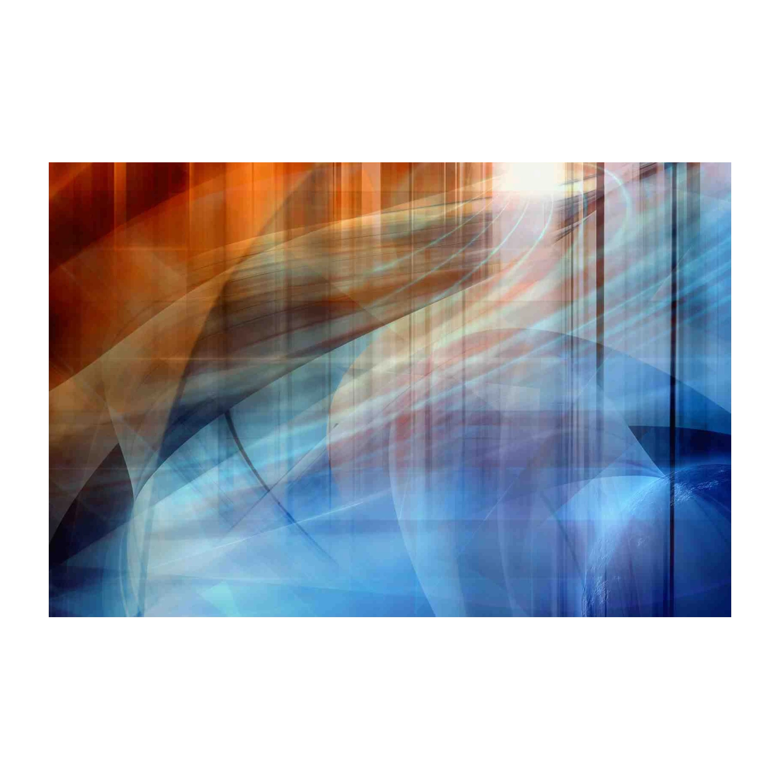 Abstract Blue Orange Swirls Wall Art