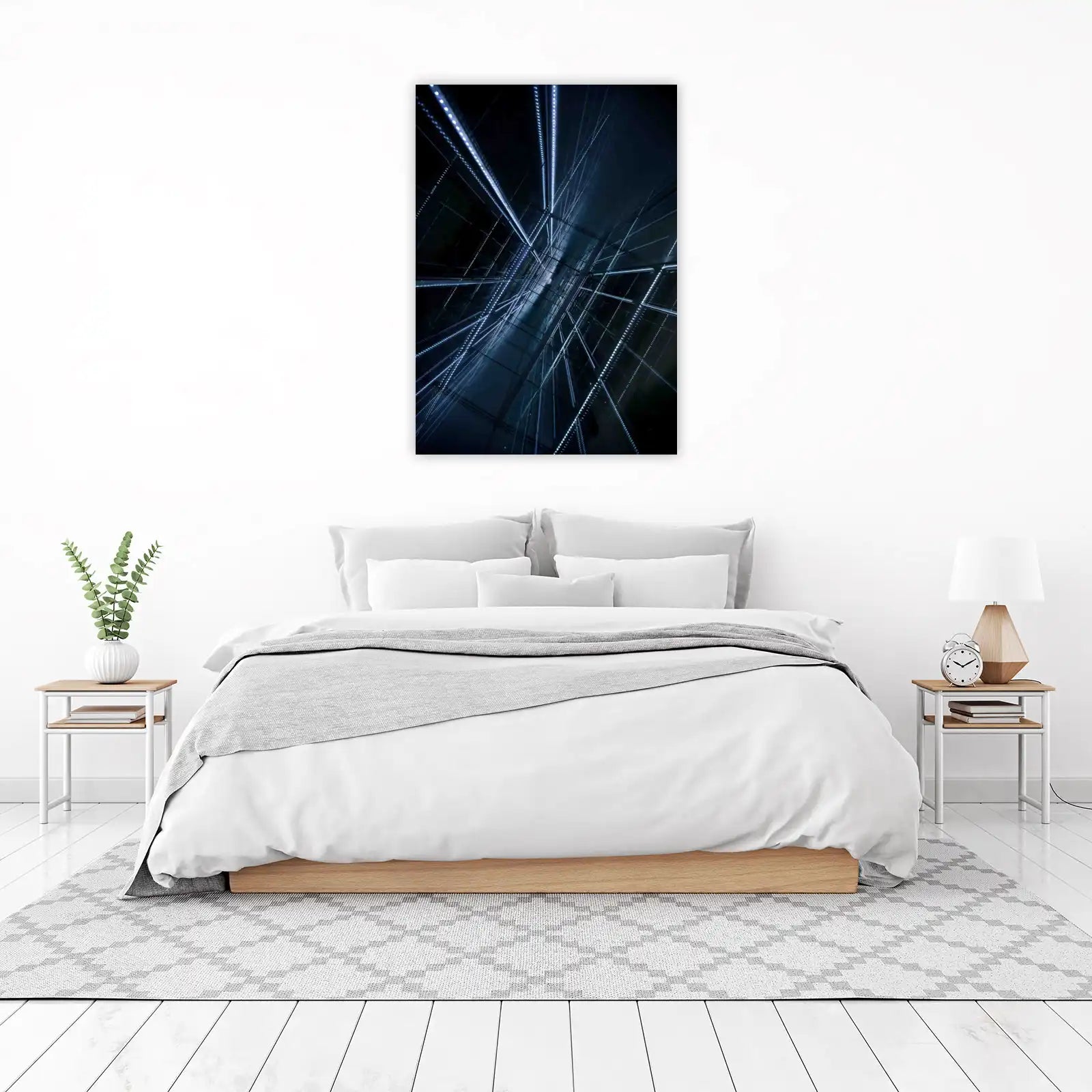 Geometric Light Grid Modern Abstract Wall Art