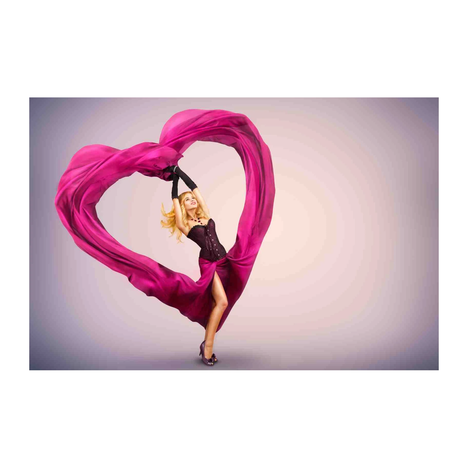 Elegant Fuchsia Heart Dancer Wall Art