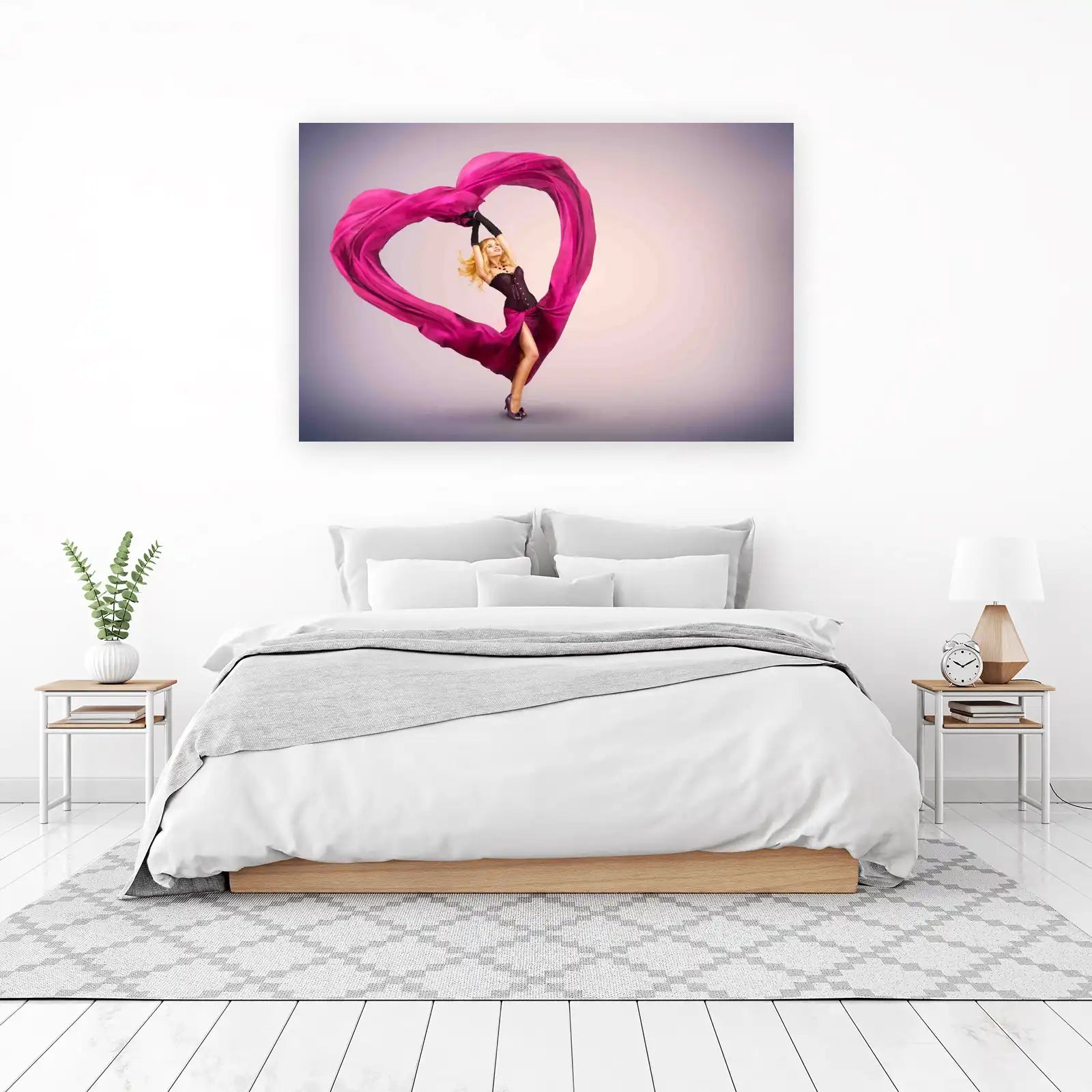 Elegant Fuchsia Heart Dancer Wall Art