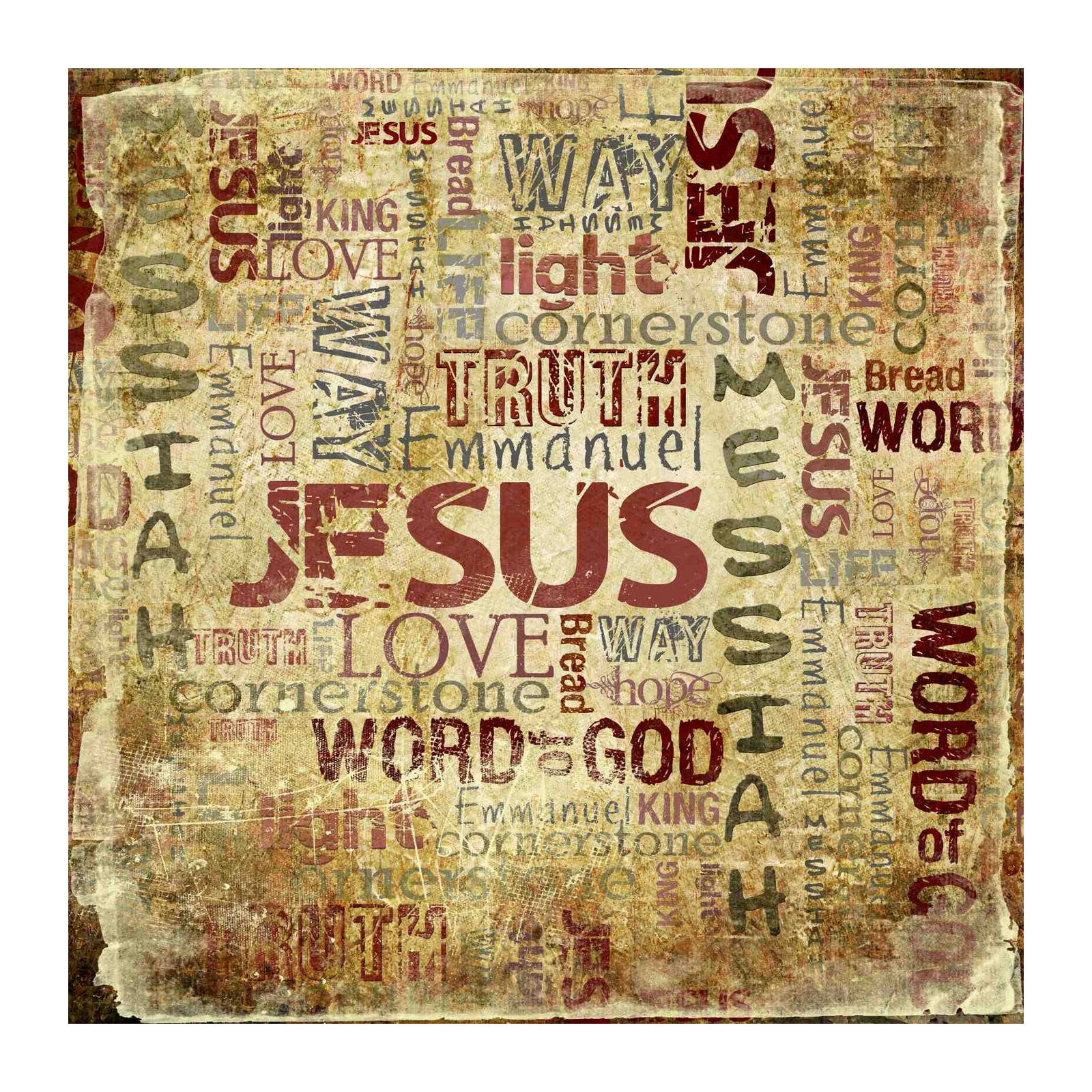 Inspirational Jesus Typography Wall Art Wall Art