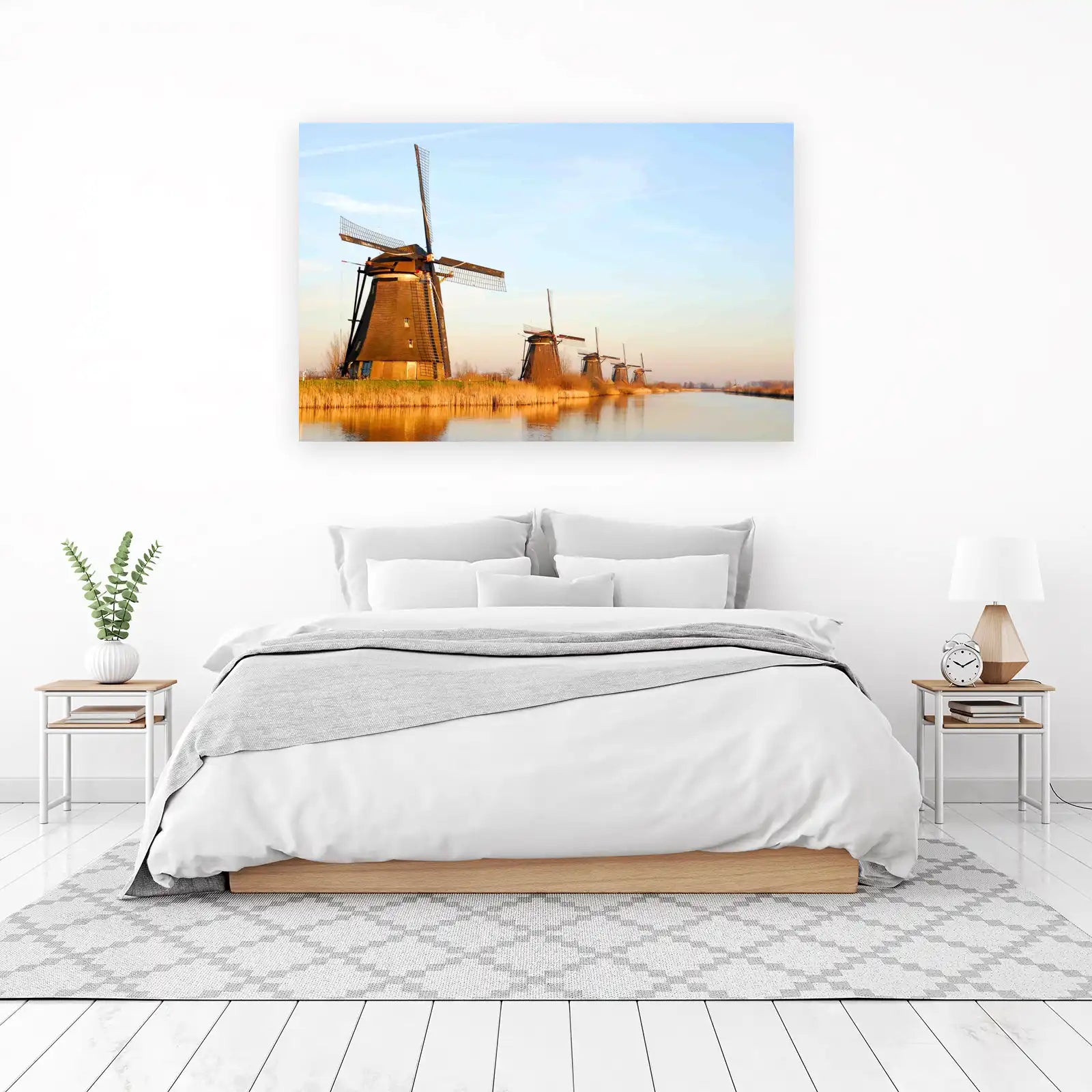 Dutch Windmills at Sunset Wall Art