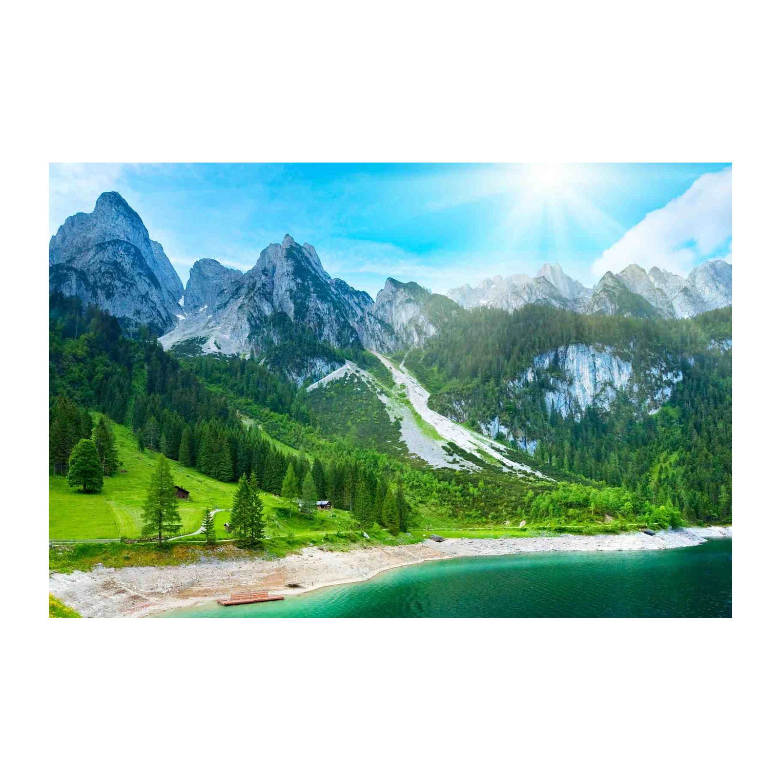 Serene Alpine Lake & Majestic Mountains Wall Art
