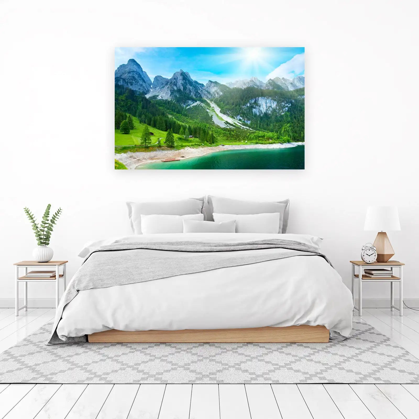 Serene Alpine Lake & Majestic Mountains Wall Art