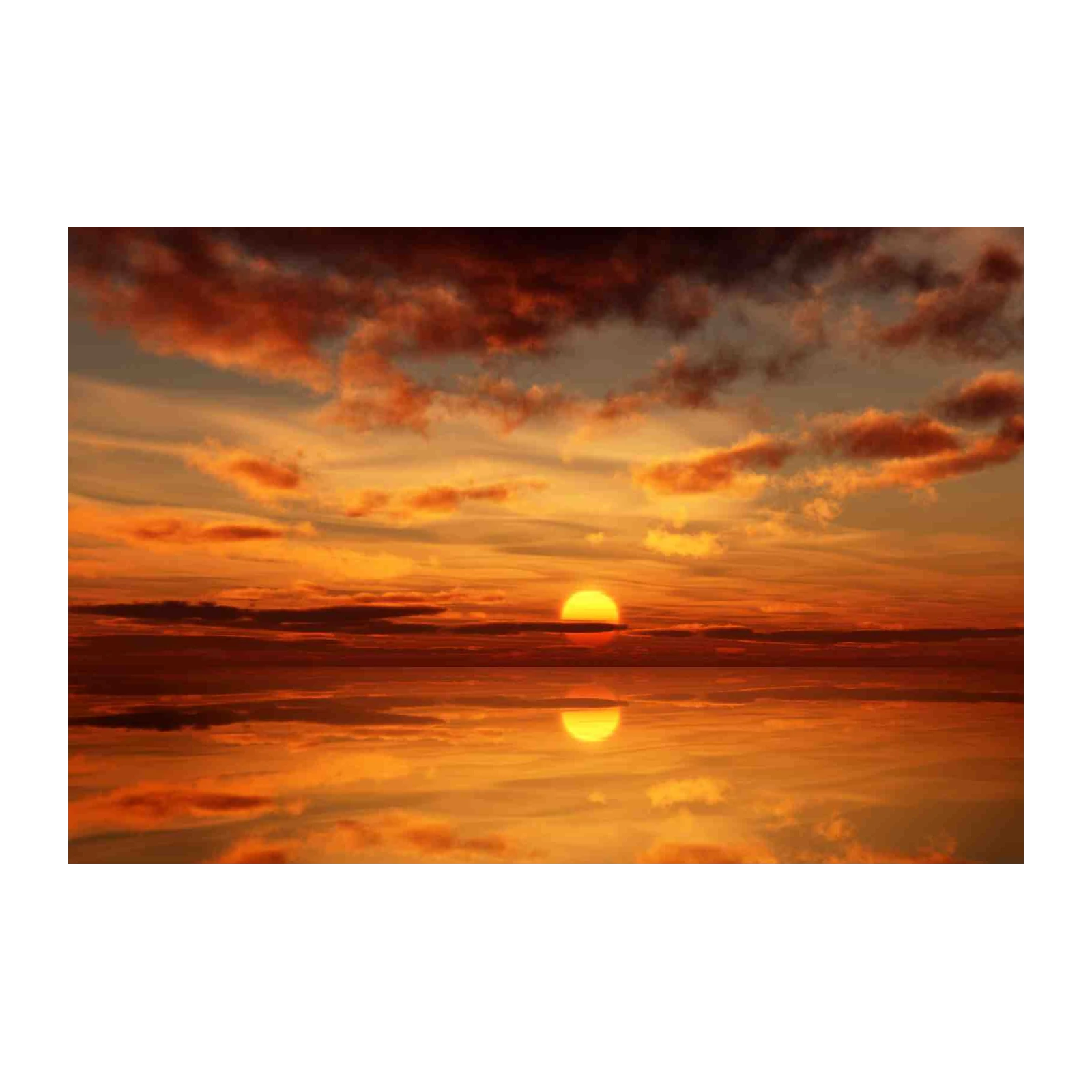 Vibrant Sunset Over Water Wall Art