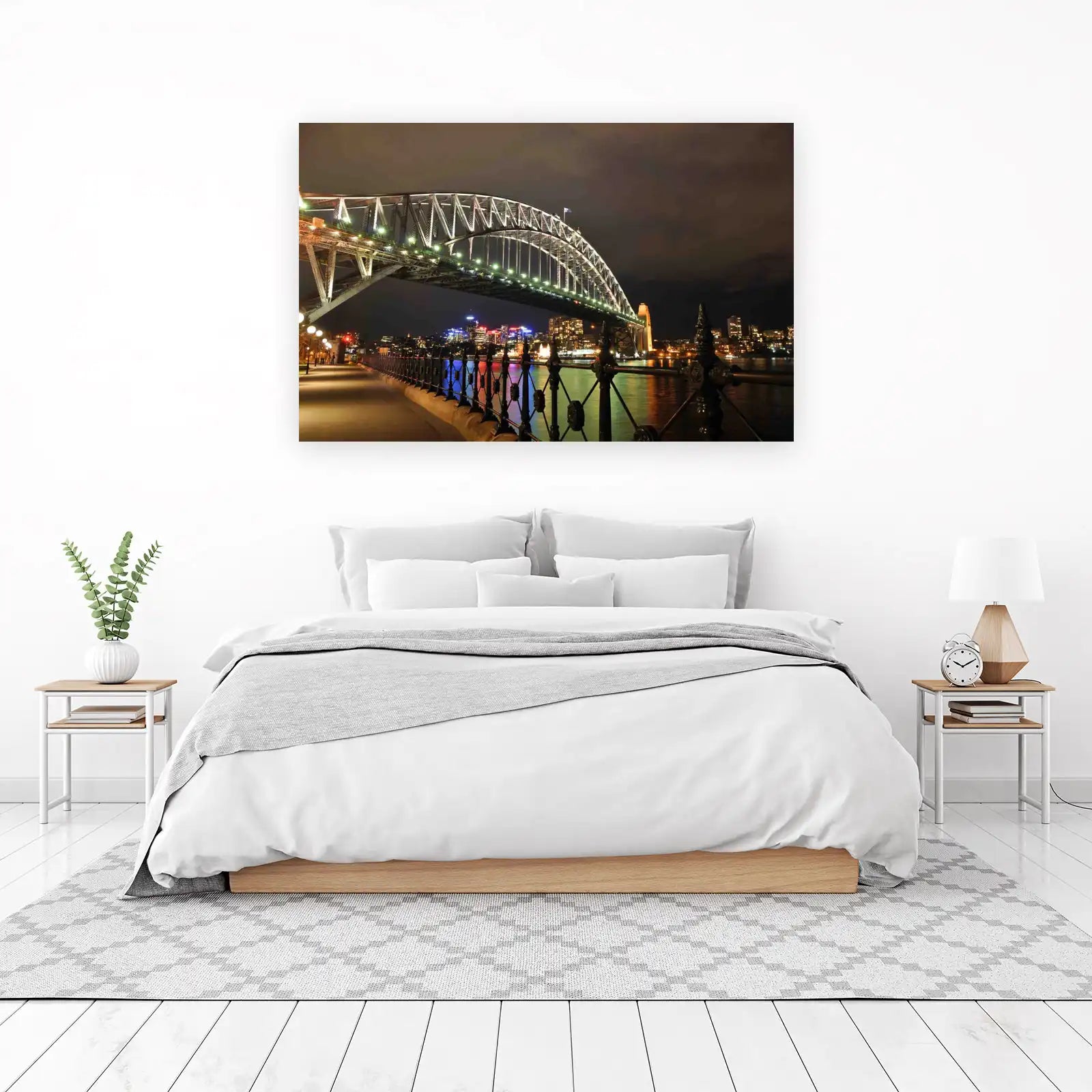 Sydney Harbour Bridge Night Skyline Wall Art
