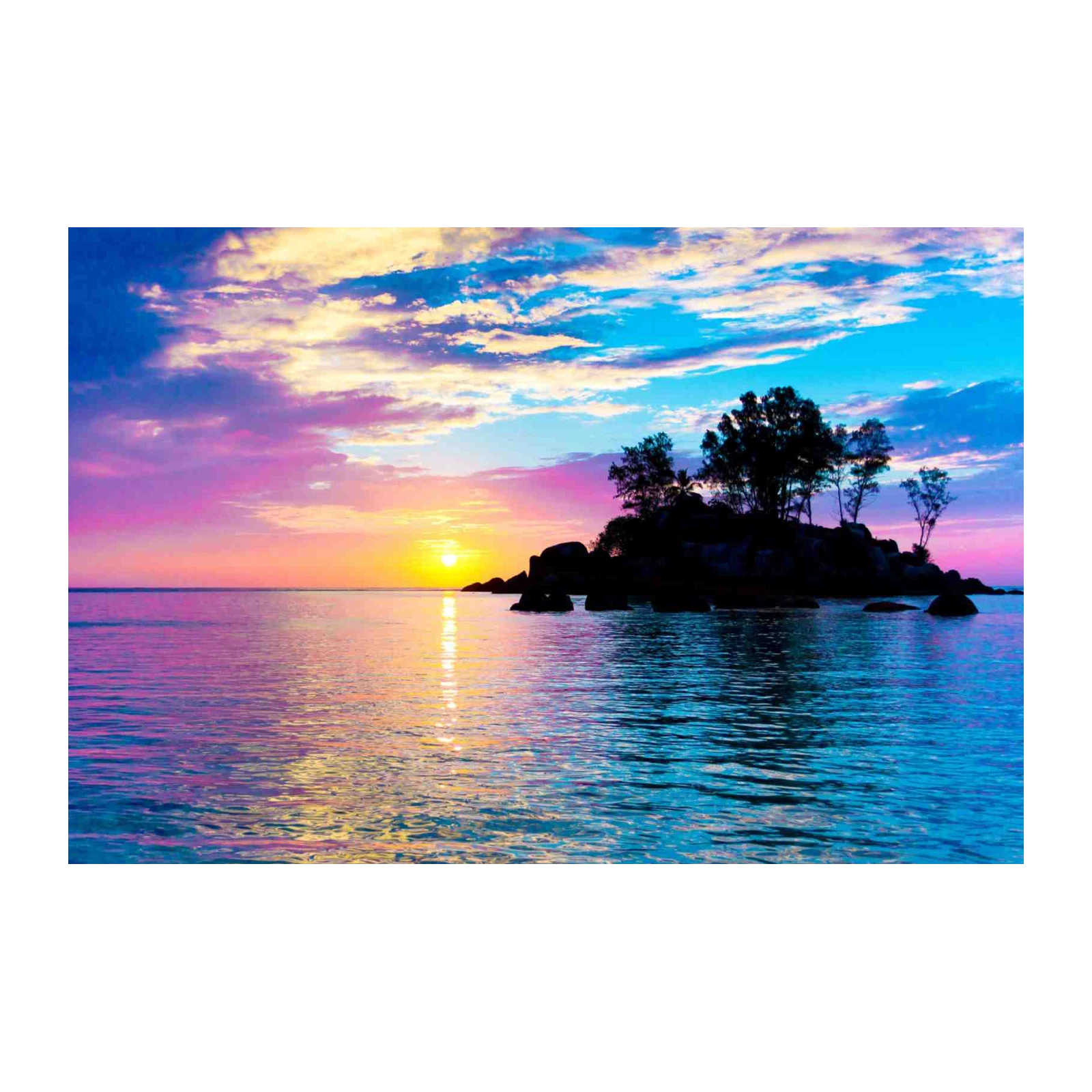 Tropical Sunset Island Serenity Wall Art