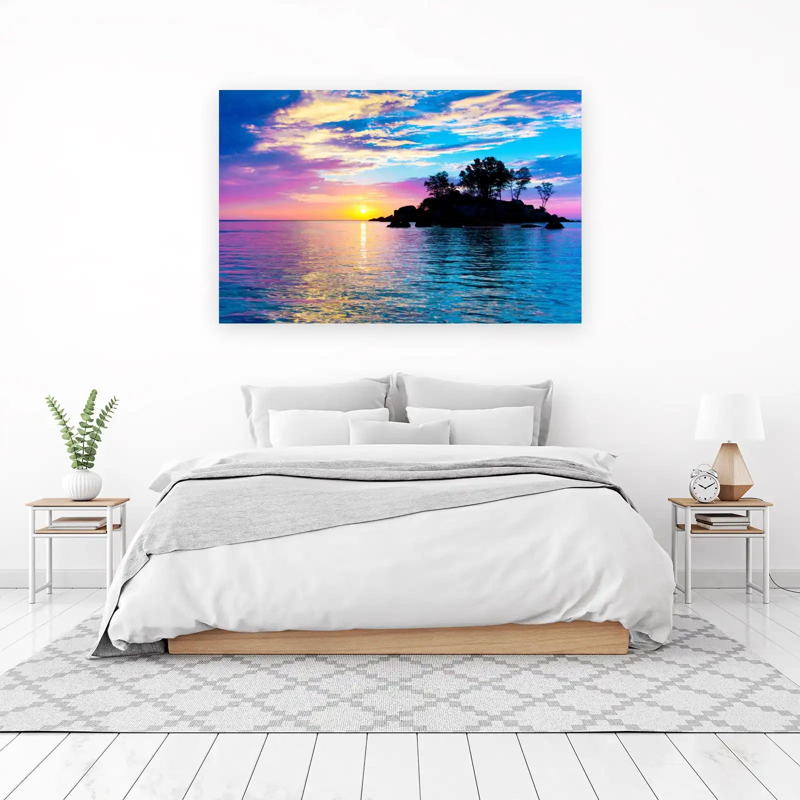 Tropical Sunset Island Serenity Wall Art