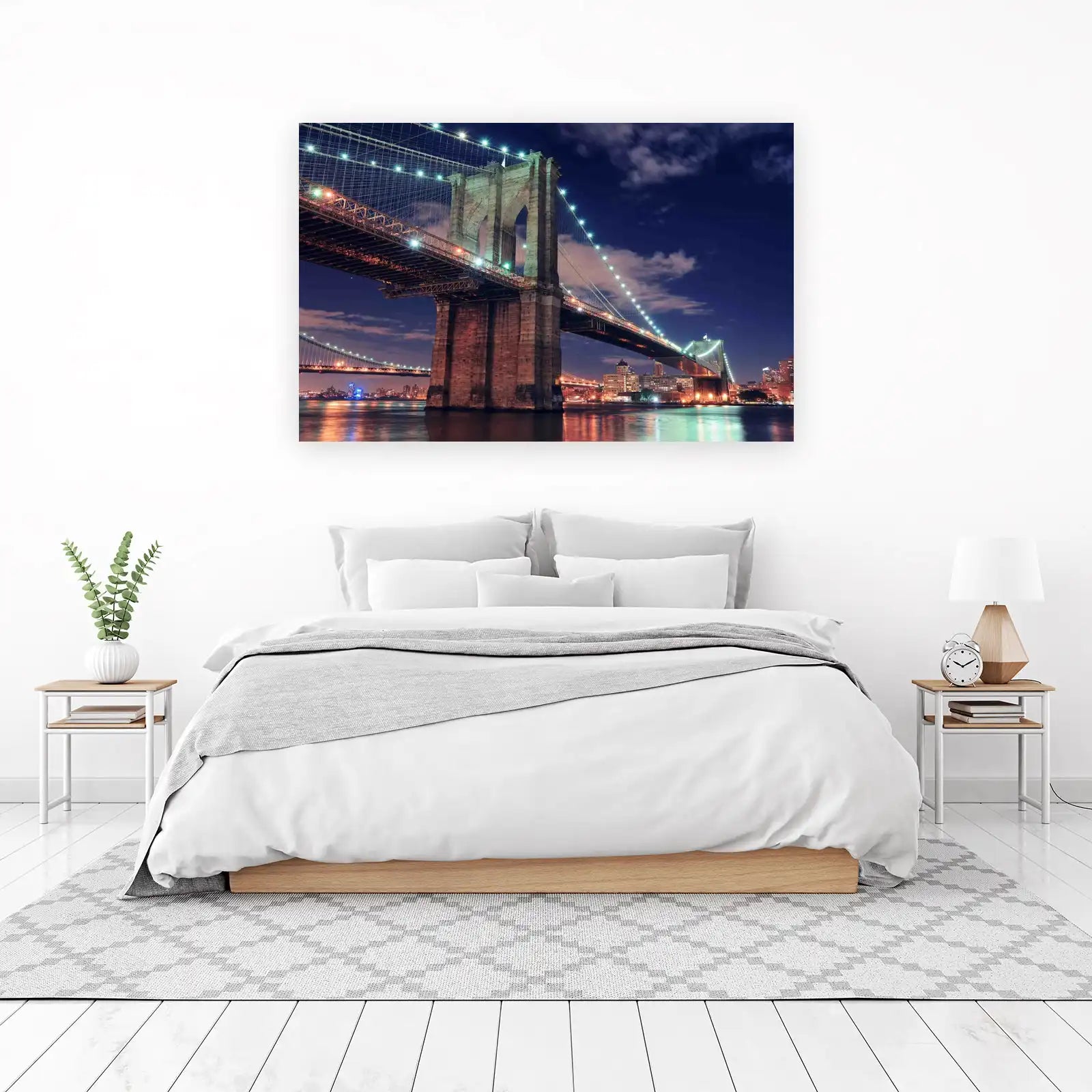 Iconic Brooklyn Bridge Nightscape Wall Art