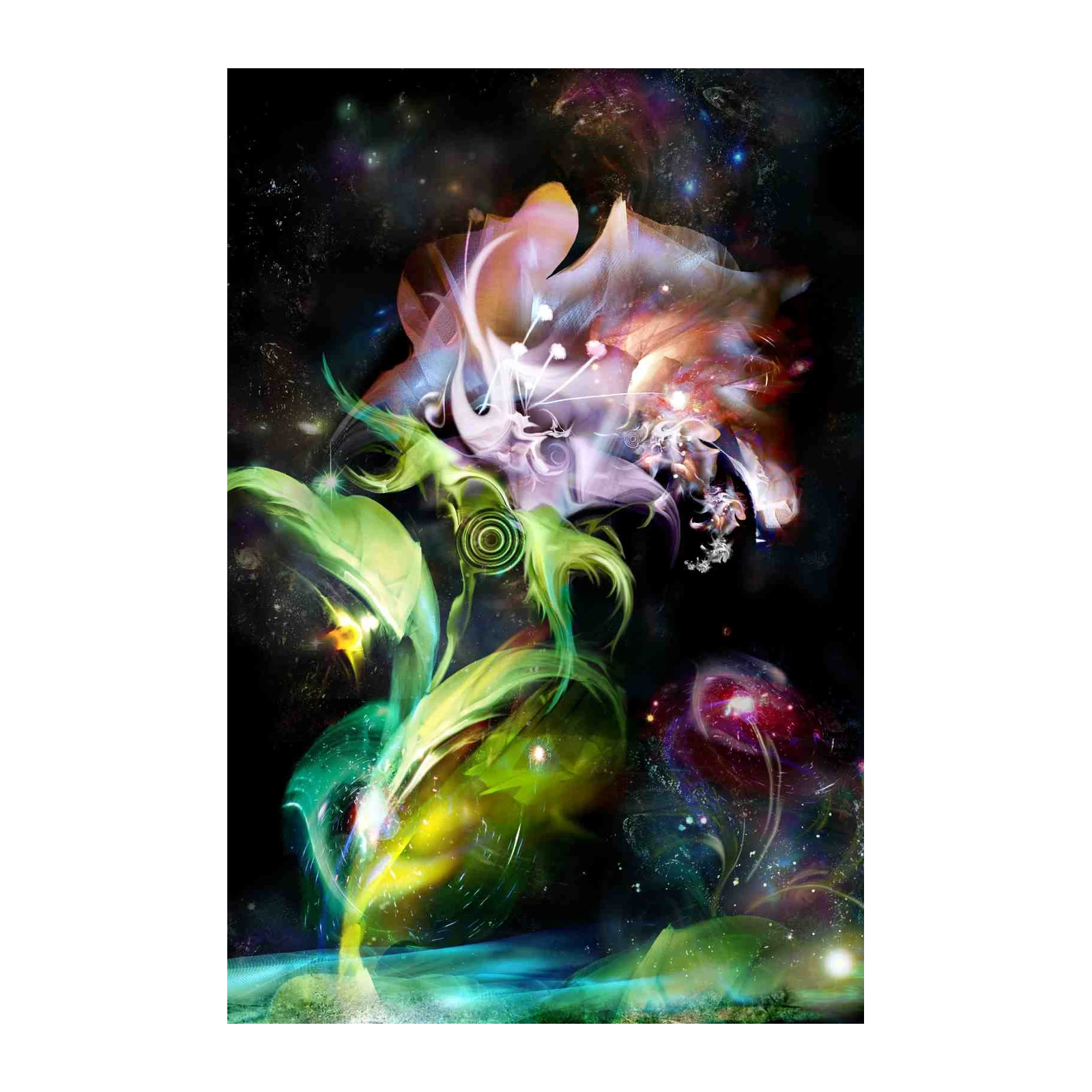 Cosmic Bloom Abstract Floral Wall Art