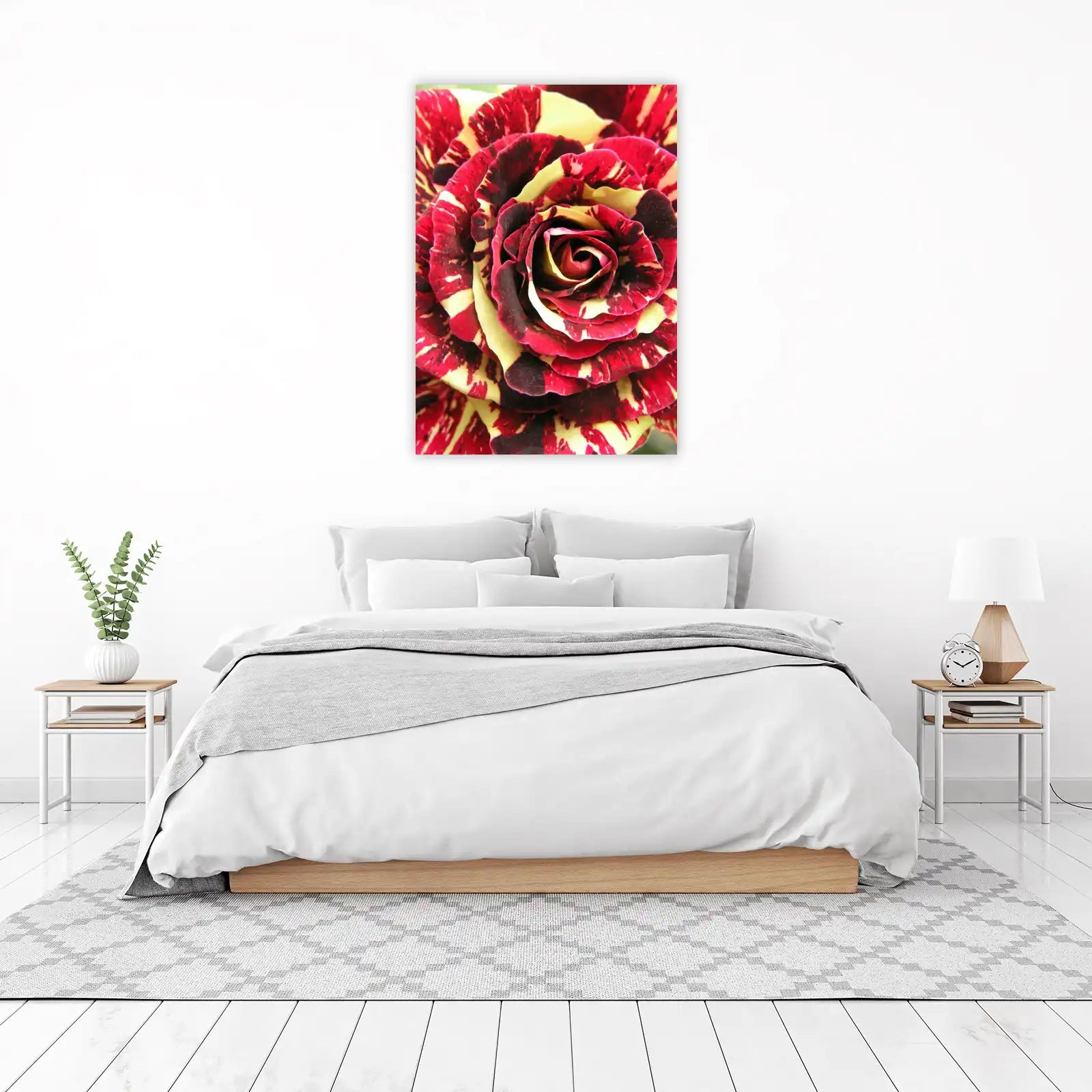 Striking Red Yellow Rose Petals Wall Art