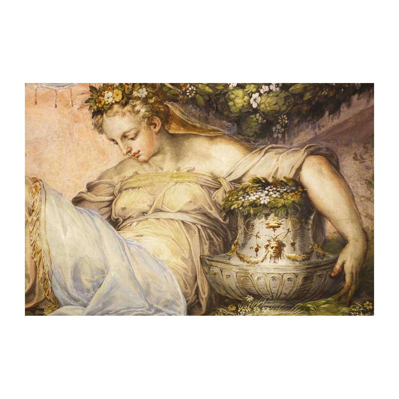 Renaissance Goddess Floral Art Wall Art
