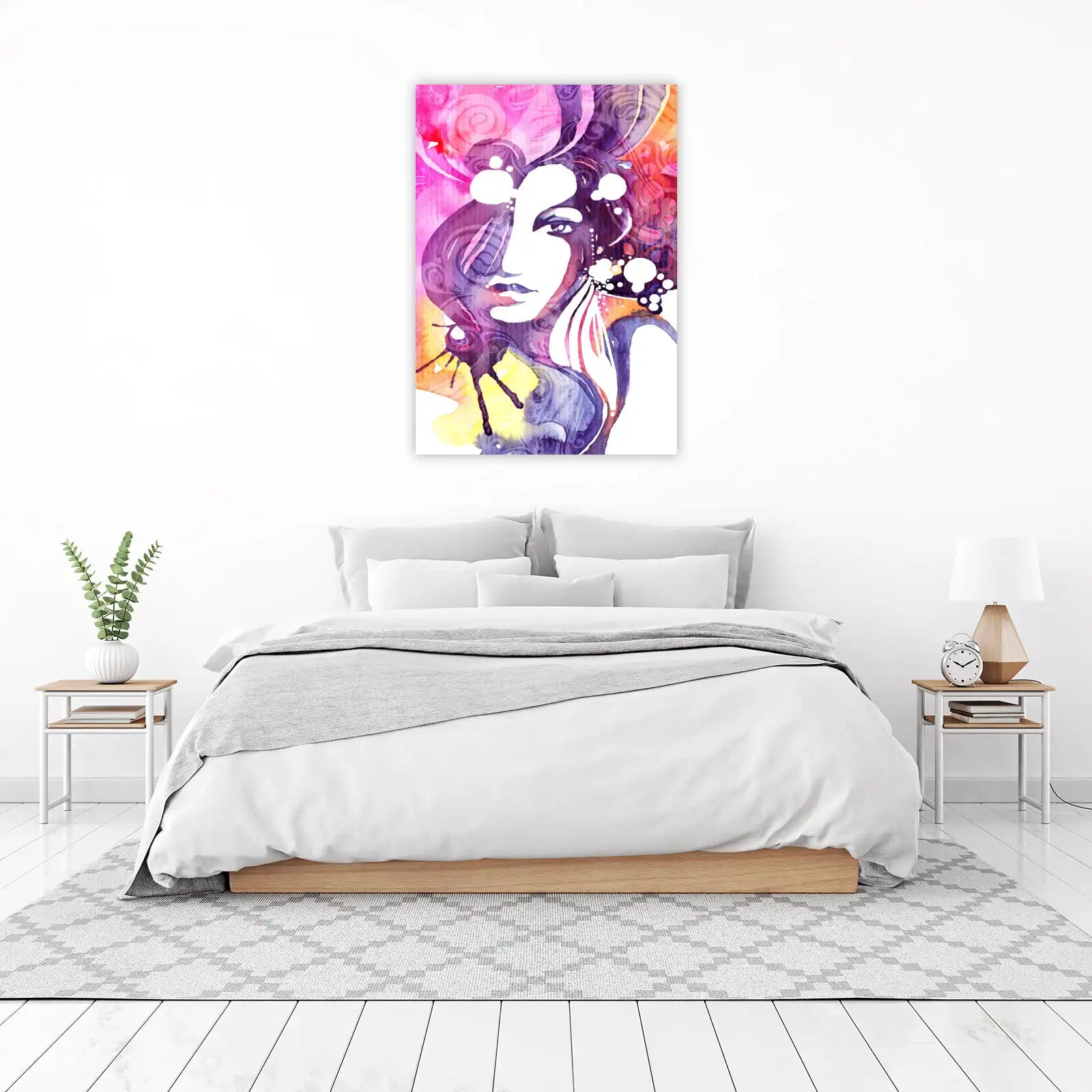 Bohemian Portrait Watercolor Wall Art