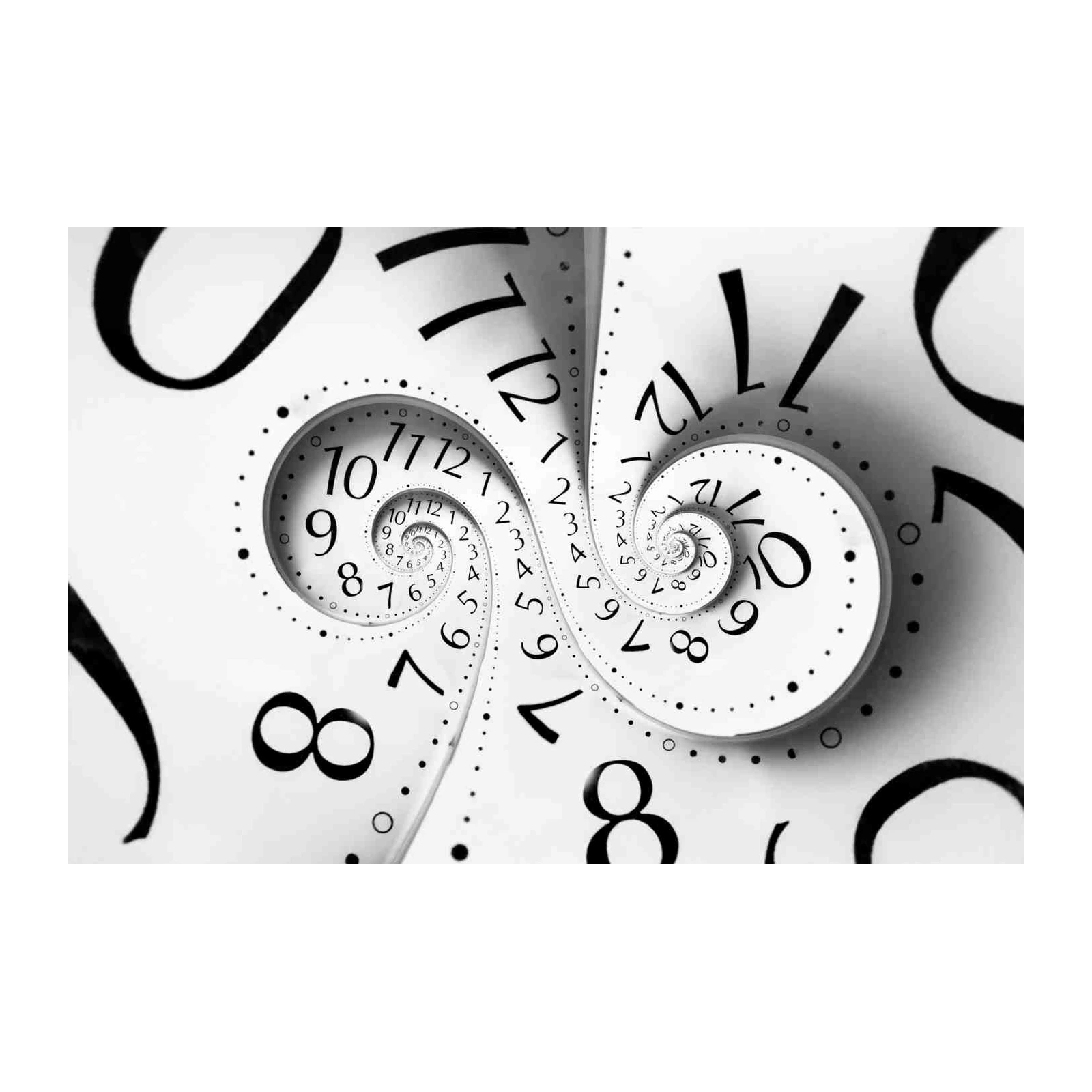 Infinite Time Spiral Black & White Wall Art