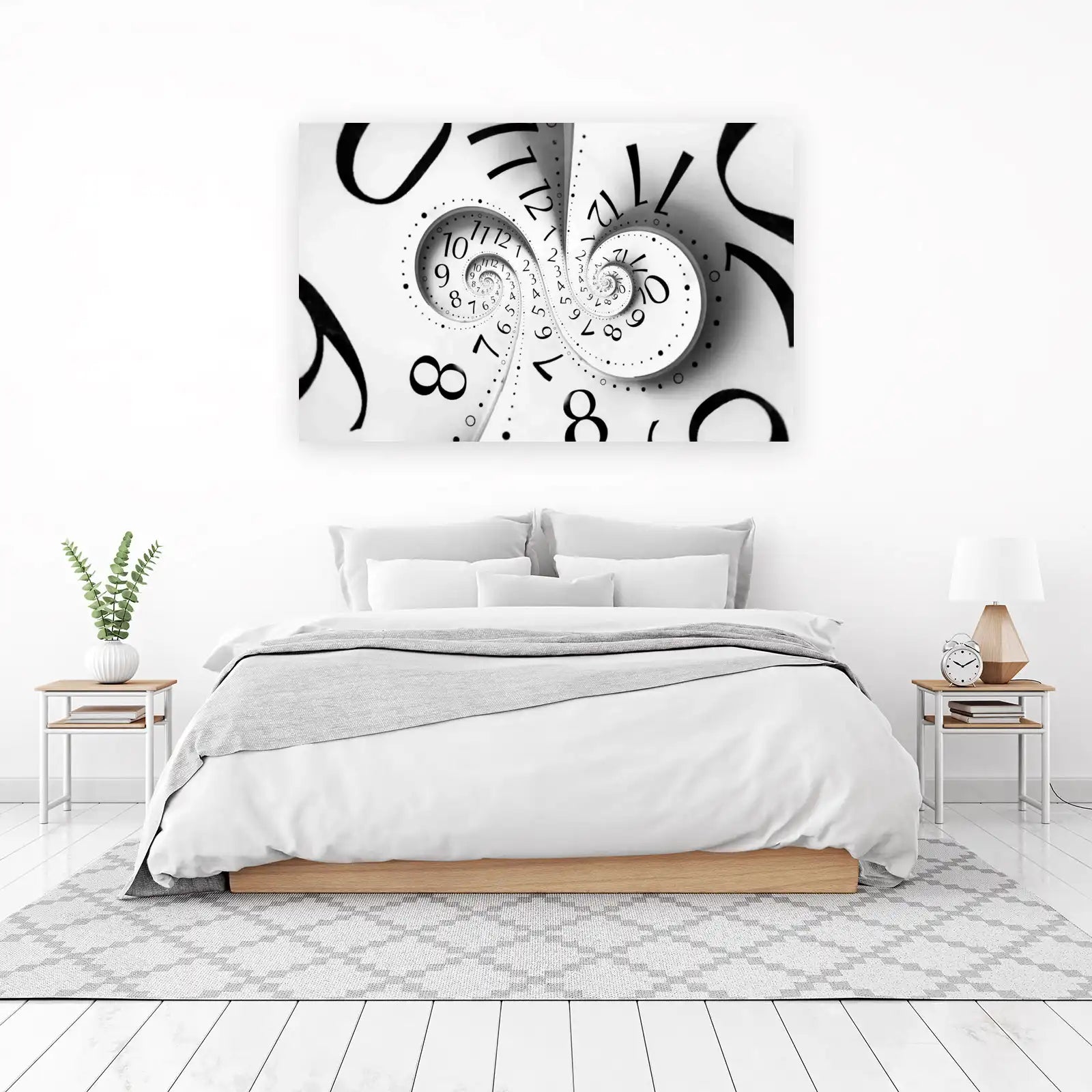 Infinite Time Spiral Black & White Wall Art