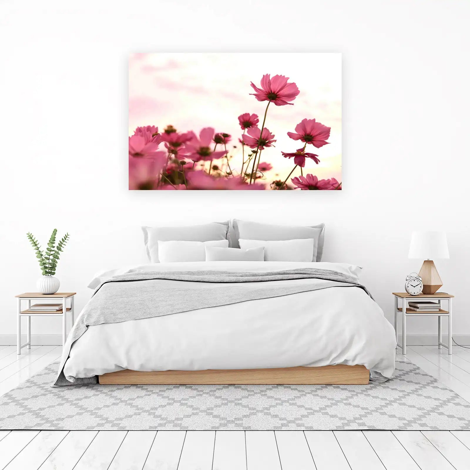 Pink Cosmos Field Serenity Wall Art