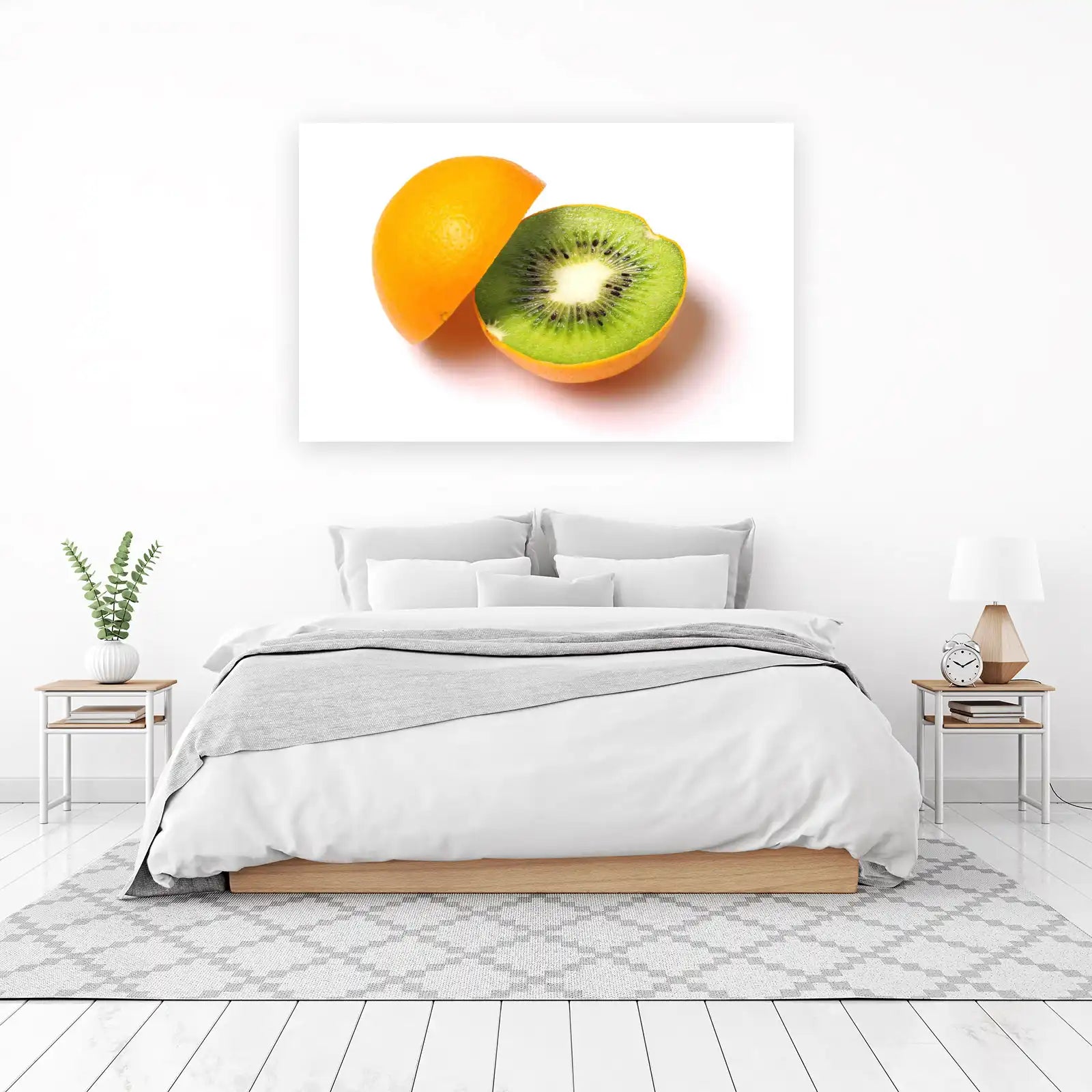 Vibrant Fruit Slice Orange Kiwi Wall Art