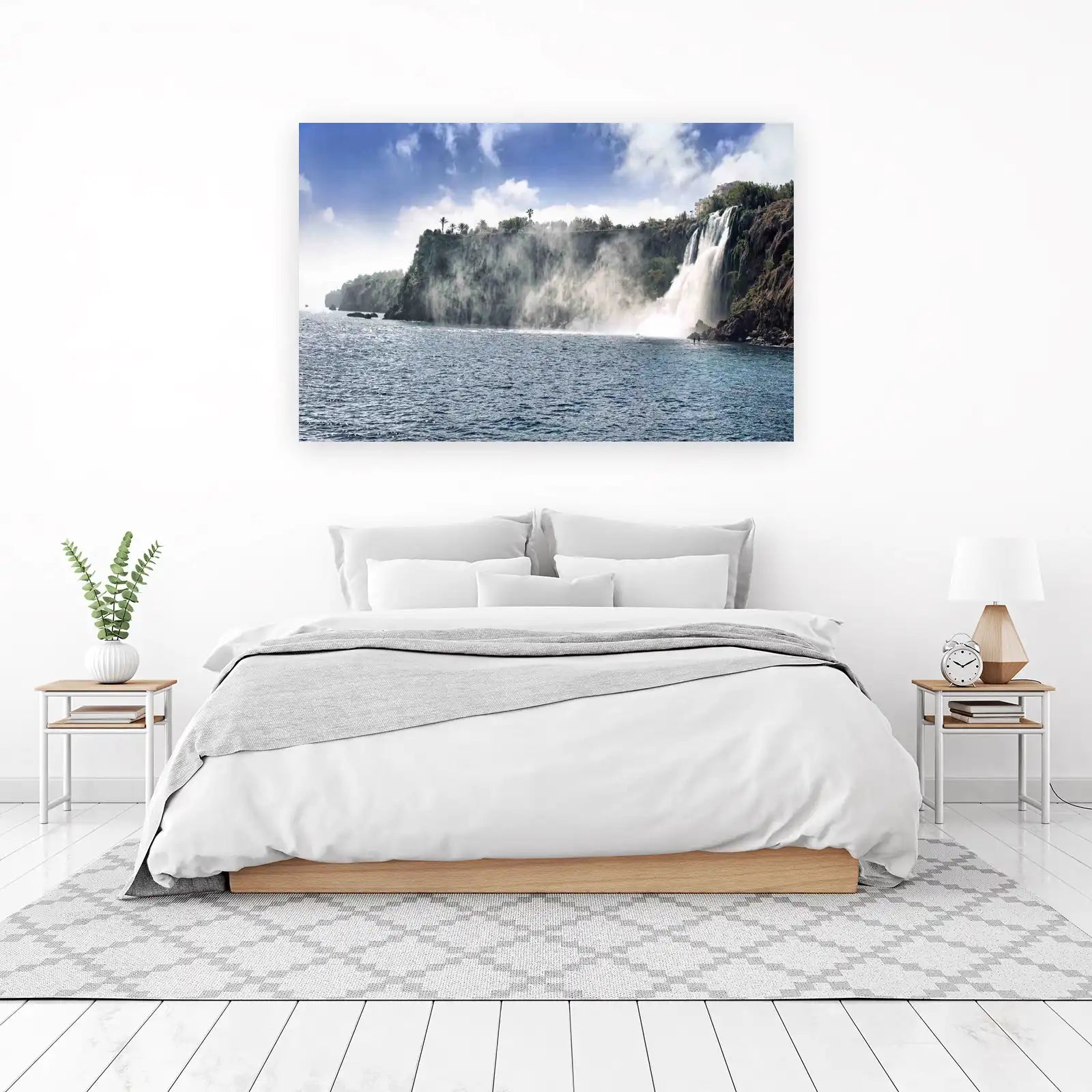 Majestic Waterfall Coastal Serenity Wall Art