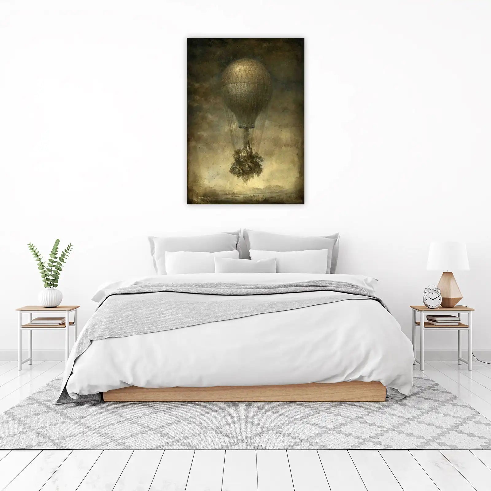 Steampunk Floating Island & Hot Air Balloon Wall Art