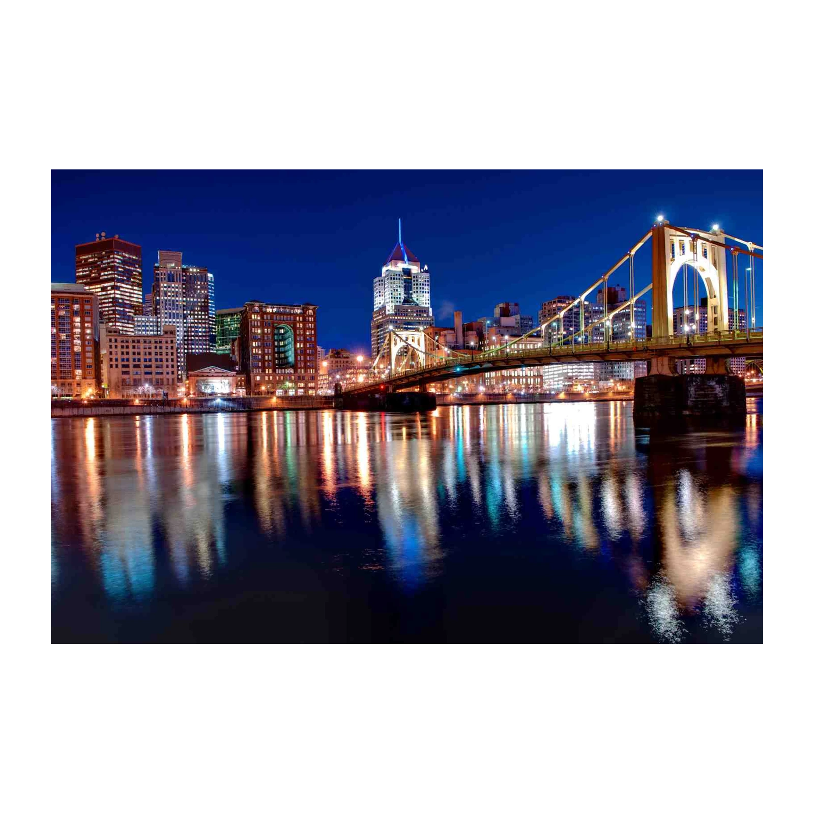 Pittsburgh Skyline at Night Wall Art