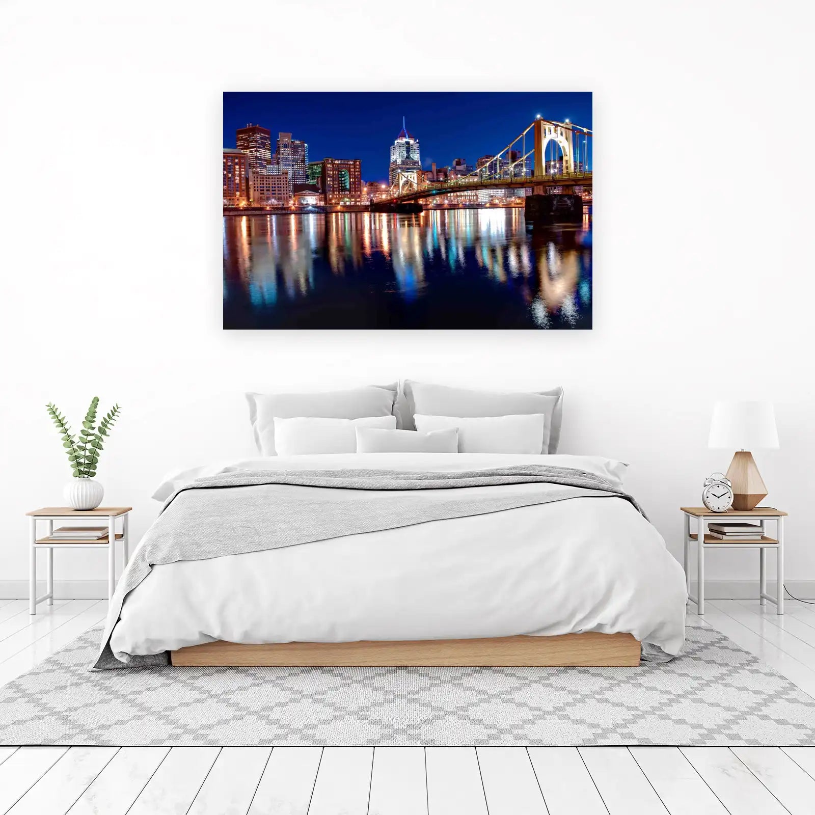 Pittsburgh Skyline at Night Wall Art