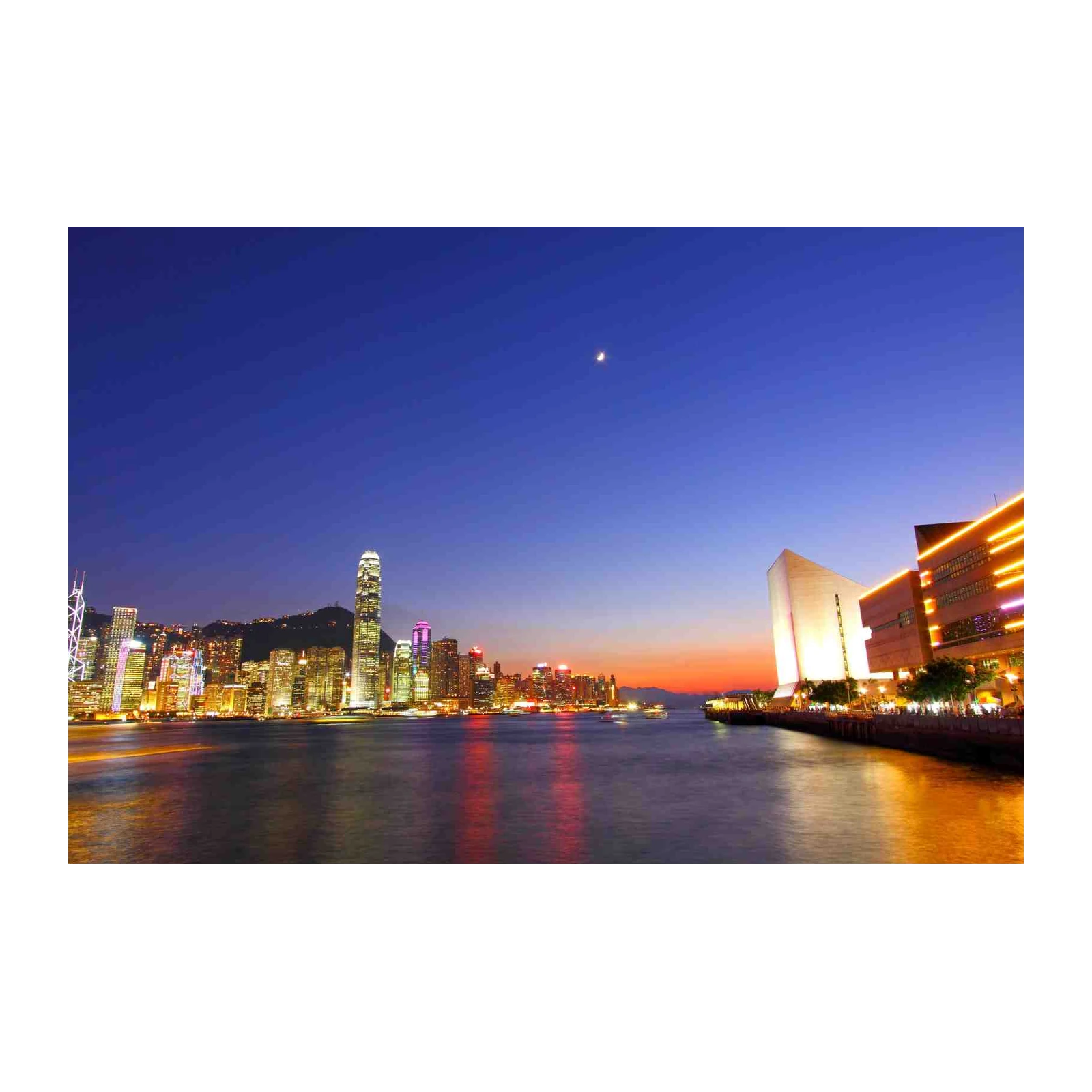 Vibrant Hong Kong Skyline Wall Art