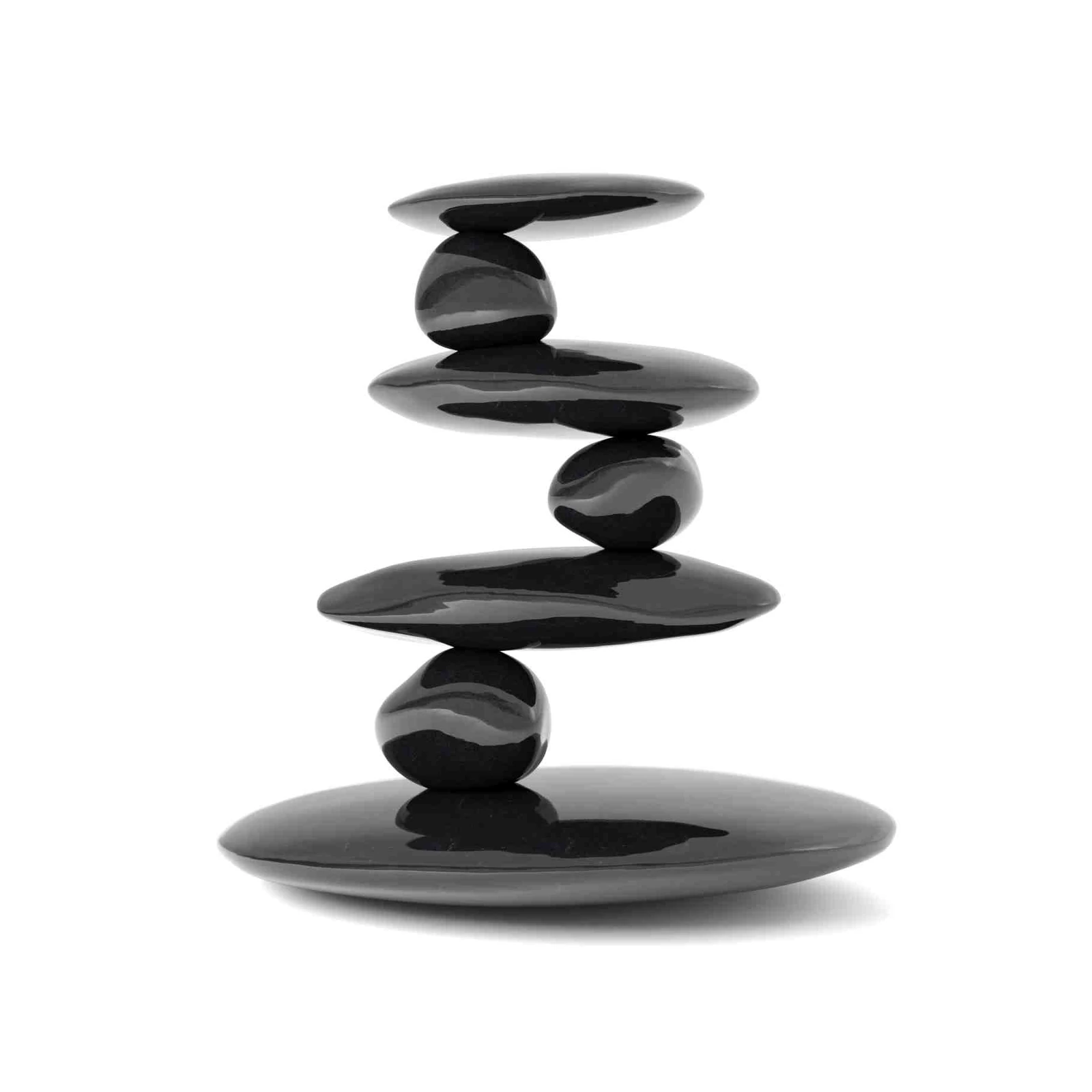 Zen Balance Stacked Stones Black Wall Art