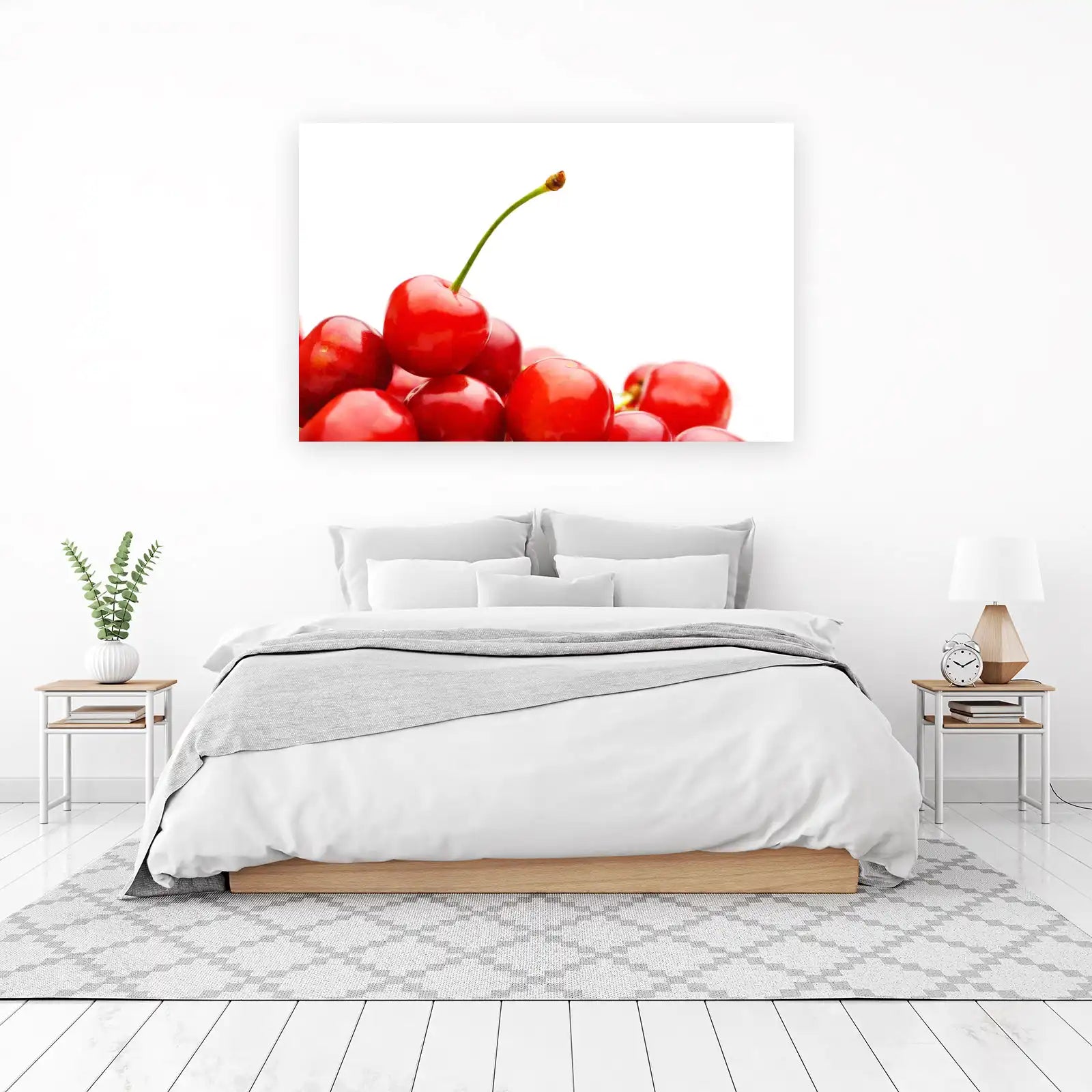 Vibrant Red Cherries Still Life Wall Art