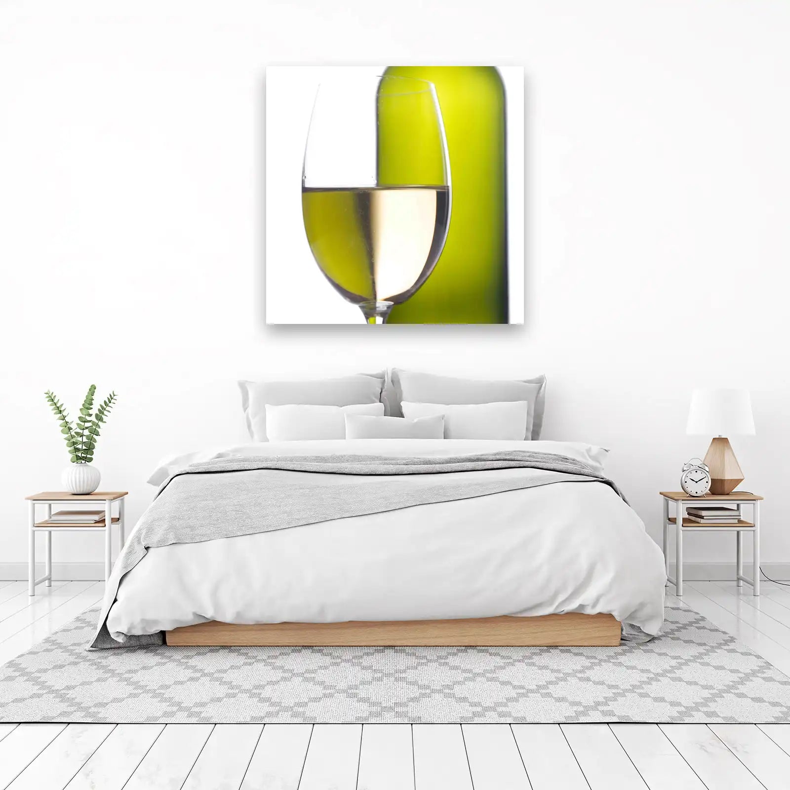 Crisp White Wine Elegance Wall Art