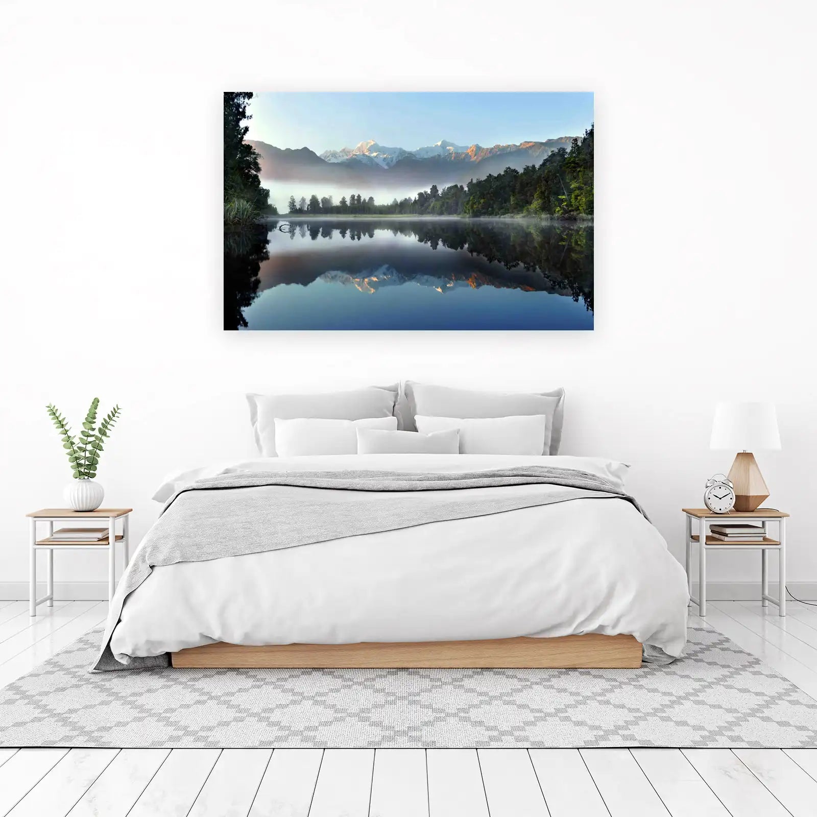 Serene Mountain Lake Reflection Wall Art