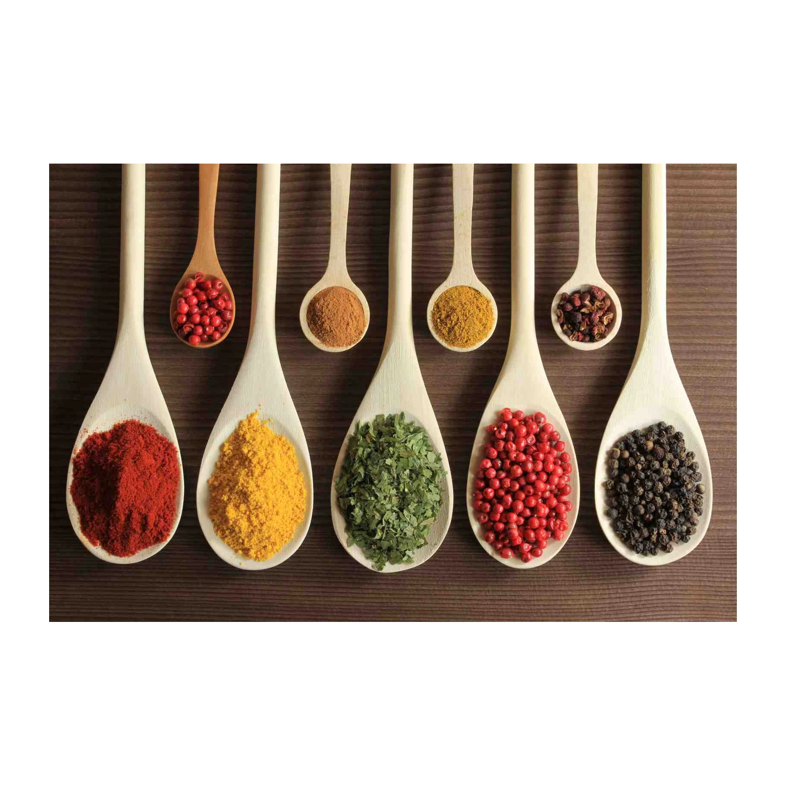 Vibrant Spice Collection Wooden Spoons Wall Art