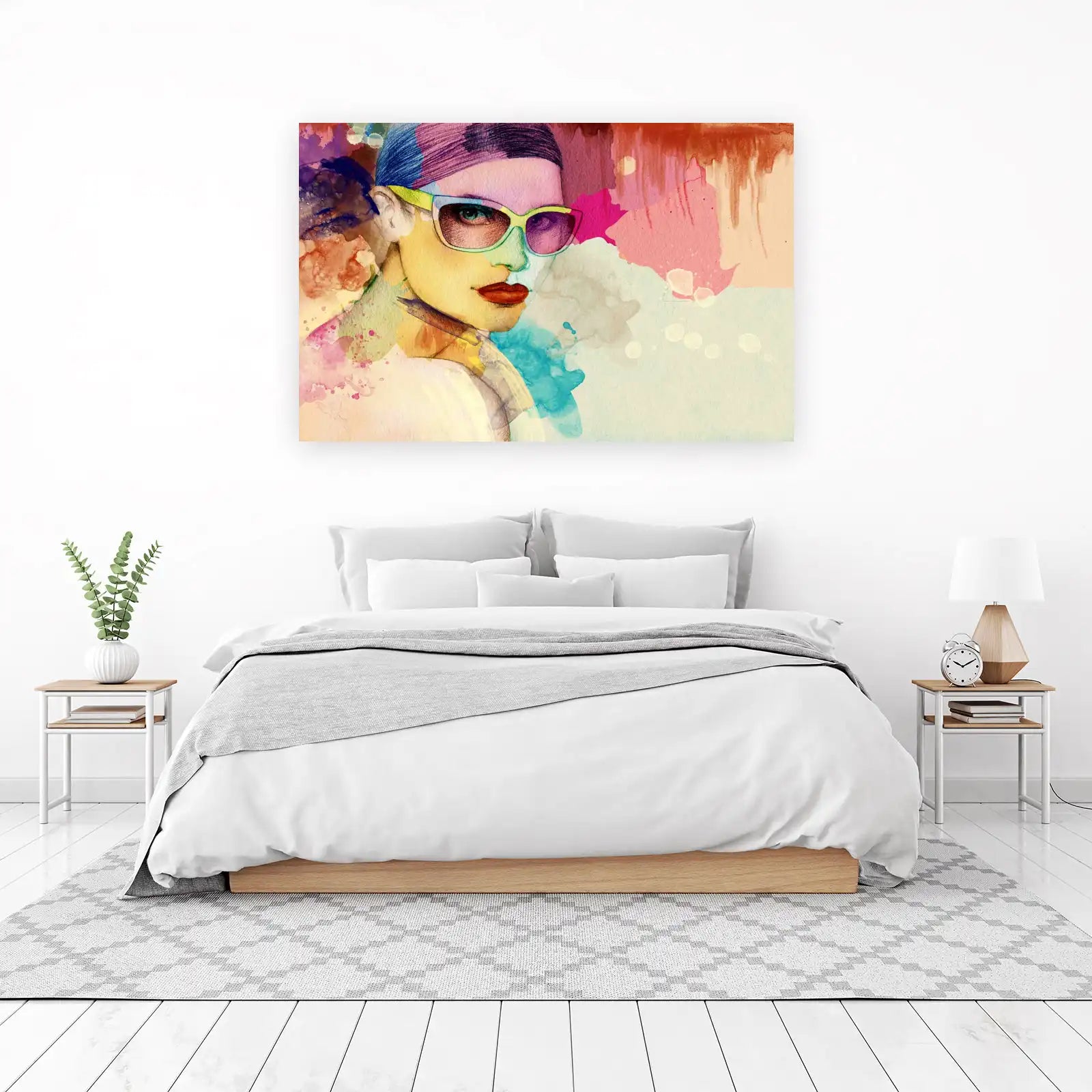 Vibrant Watercolor Woman Fashion Wall Art