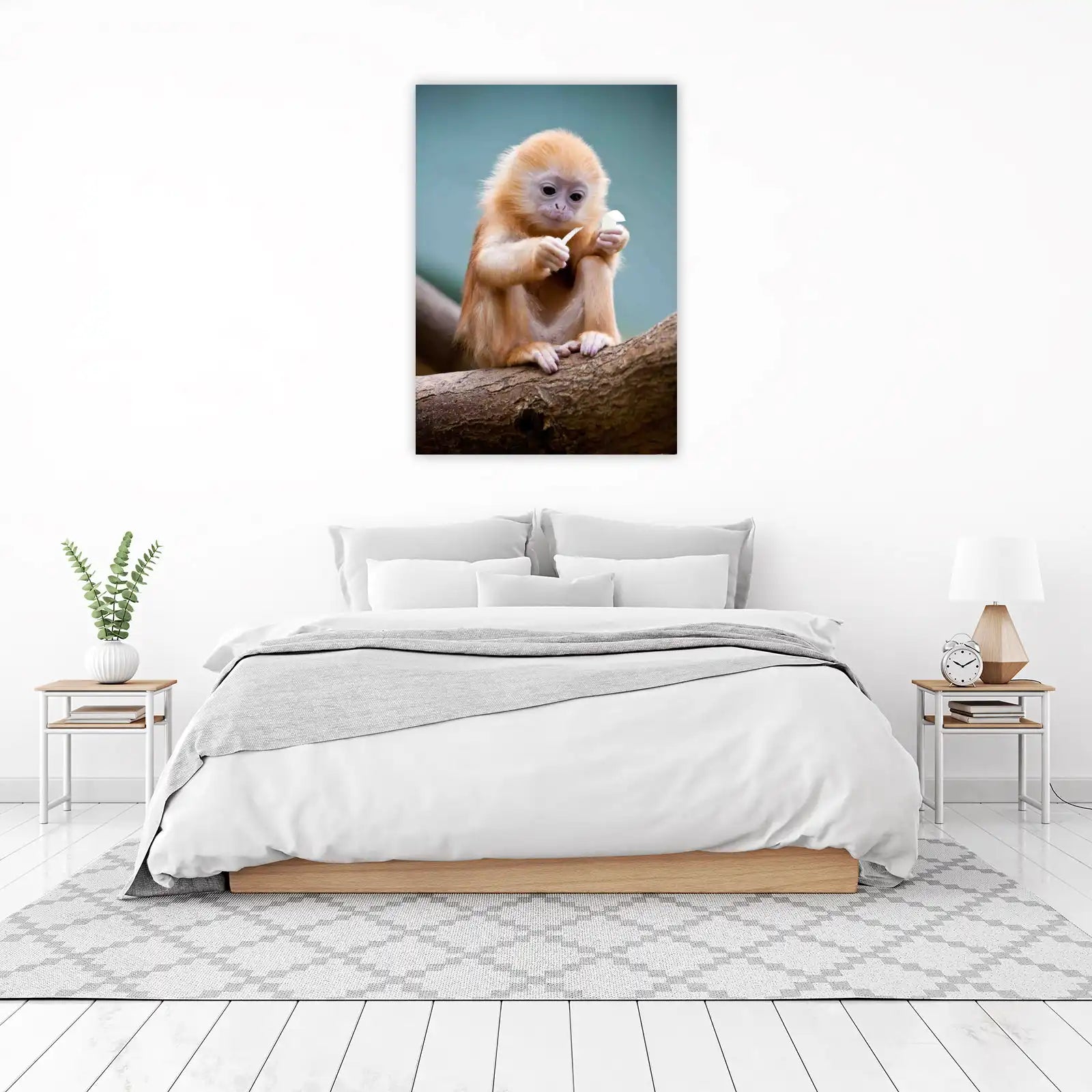 Adorable Baby Monkey Nature Wall Art