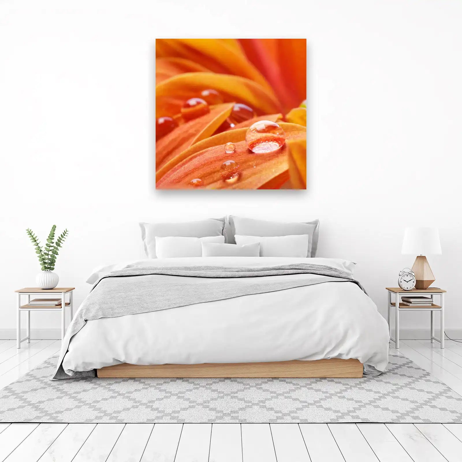 Vibrant Water Droplet Flower Wall Art
