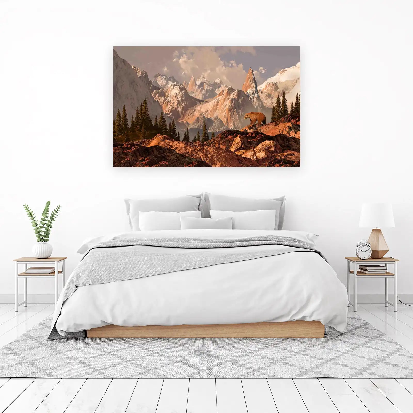 Majestic Bear Mountain Landscape Wall Art