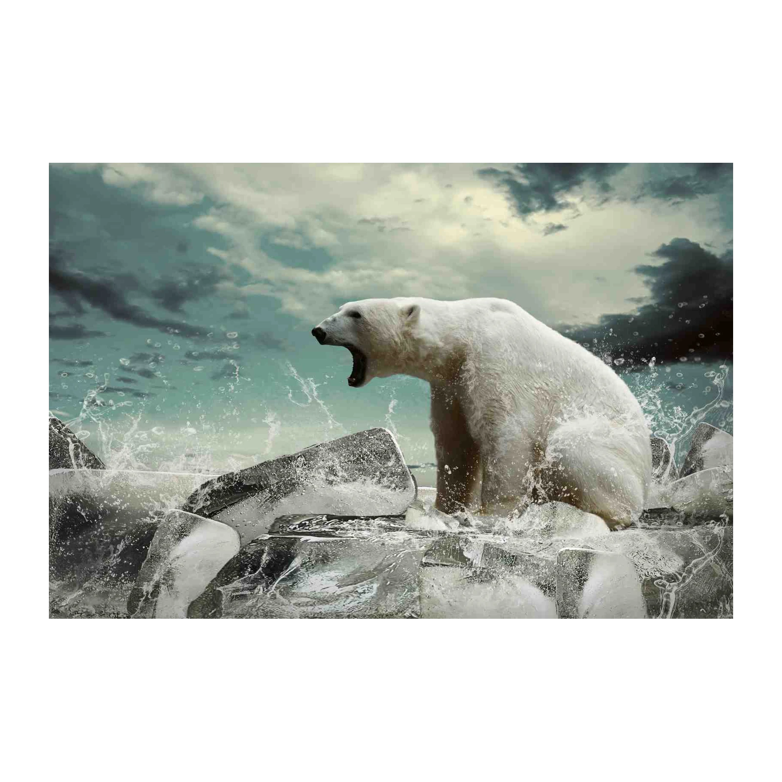 Majestic Polar Bear Roaring Wall Art