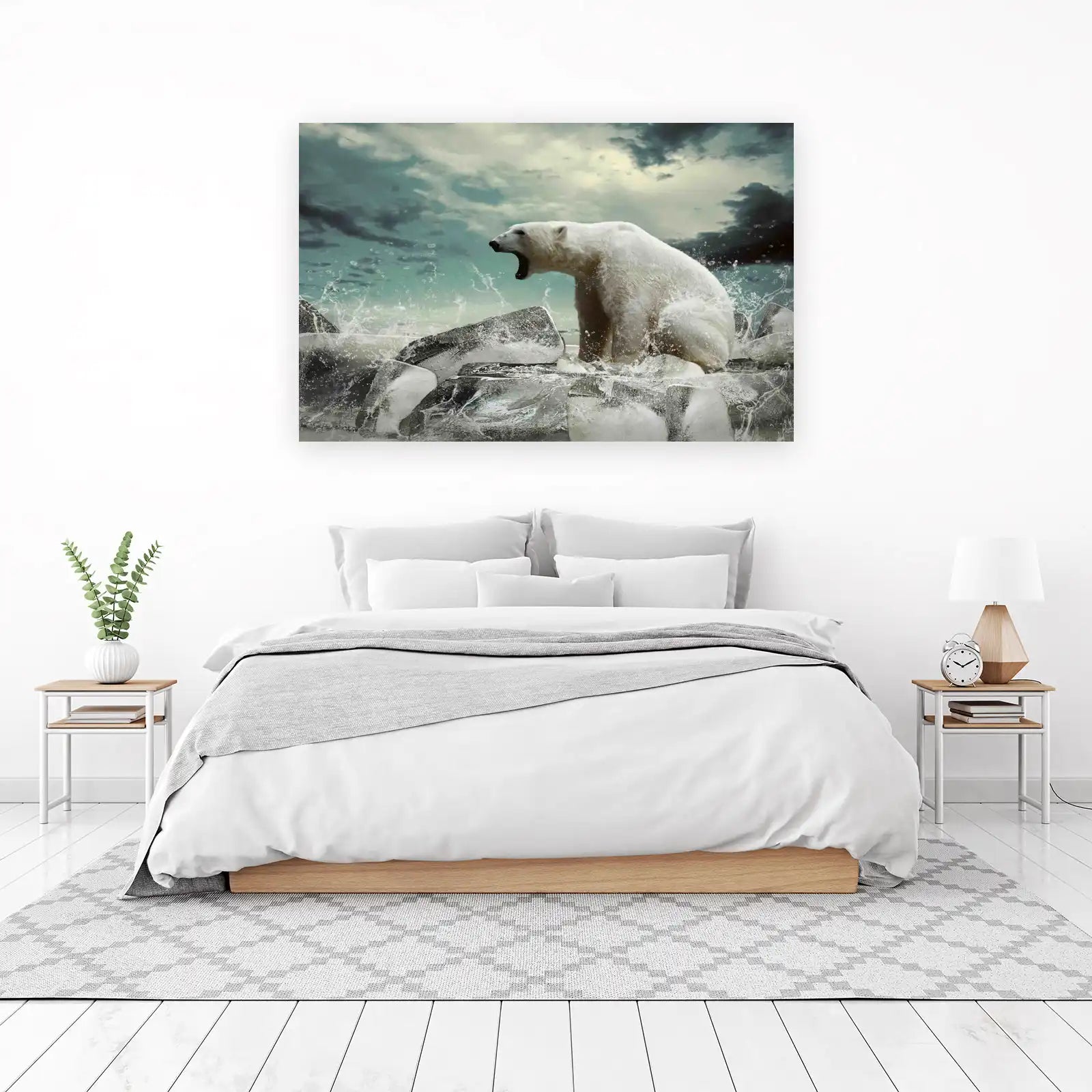 Majestic Polar Bear Roaring Wall Art