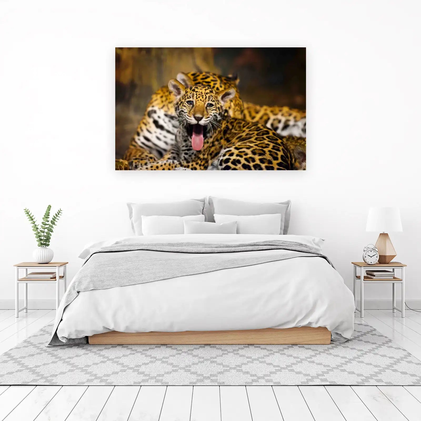 Adorable Jaguar Cub Yawning Wall Art