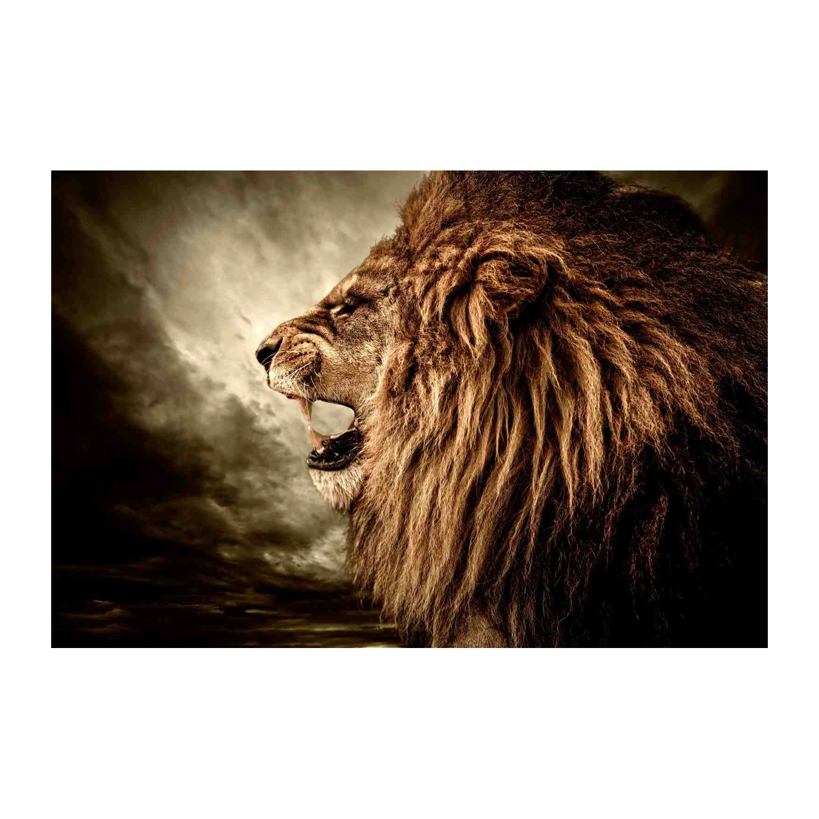 Majestic Roaring Lion Power Wall Art
